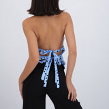 Top halter polka dots detalle brillos