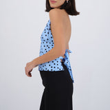 Top halter polka dots detalle brillos