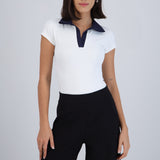 Bodysuit cuello polo contraste