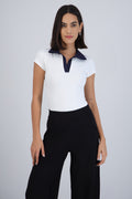 Bodysuit cuello polo contraste