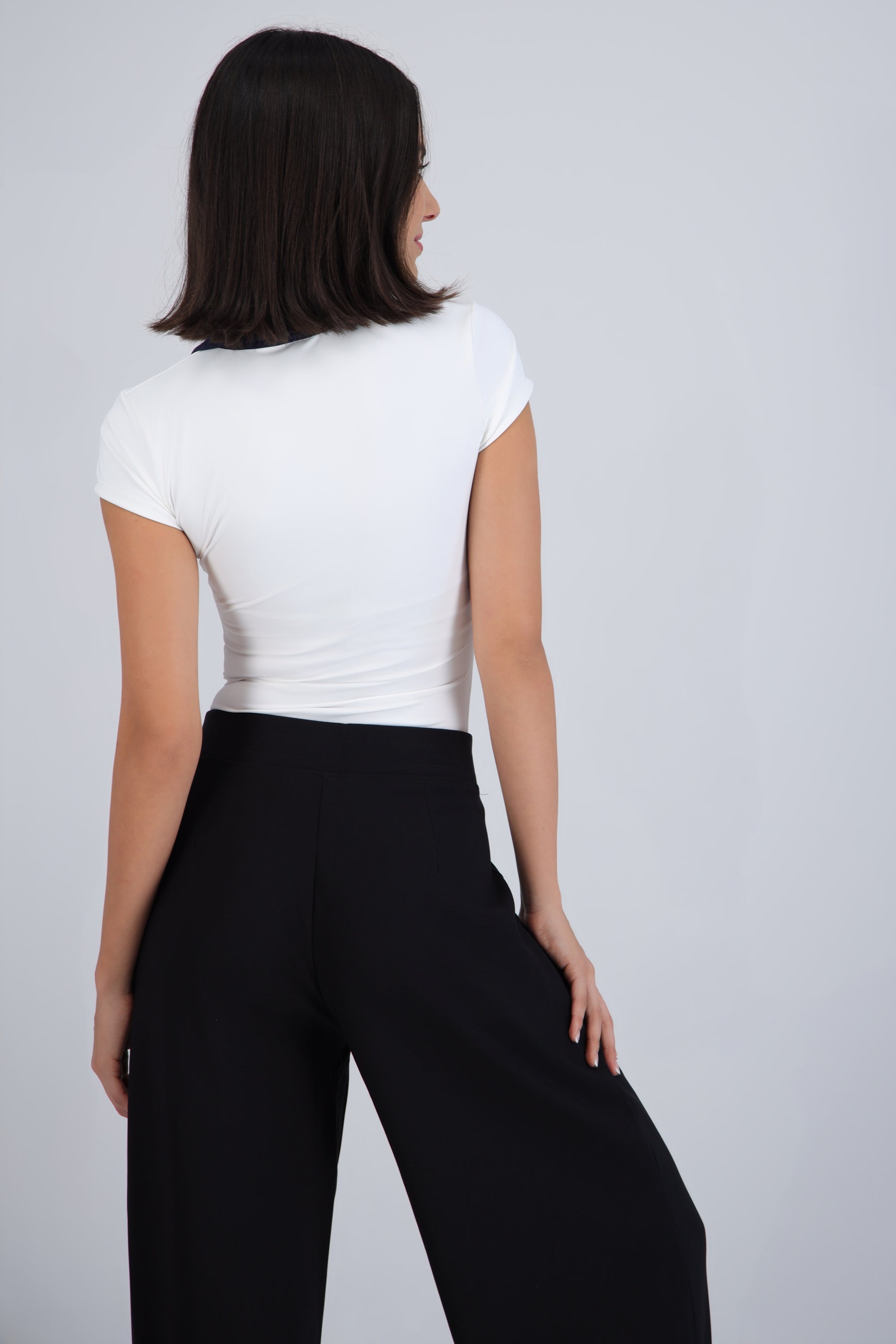Bodysuit cuello polo contraste BLANCO COMBO