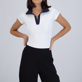 Bodysuit cuello polo contraste