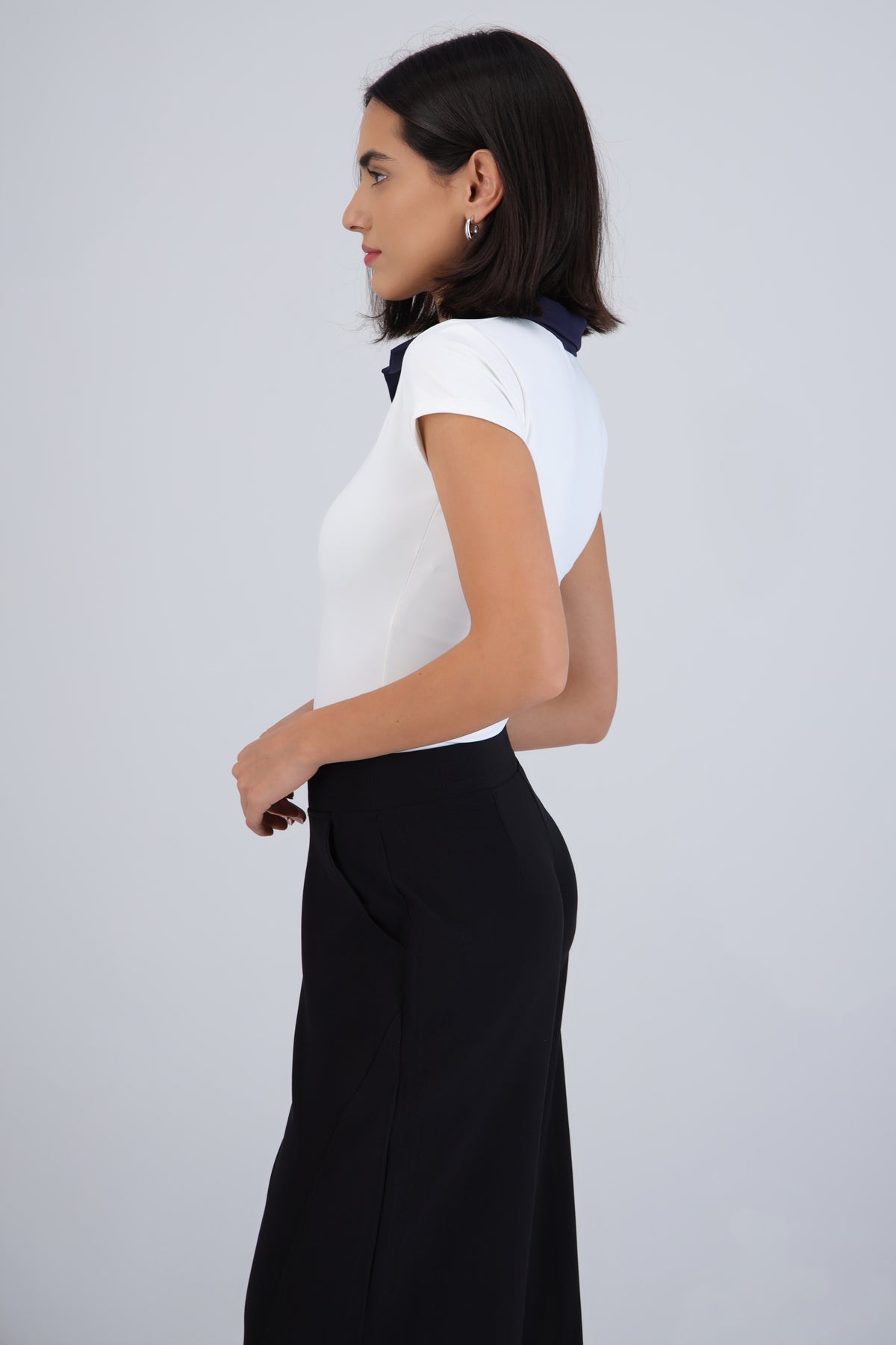 Bodysuit cuello polo contraste BLANCO COMBO