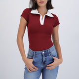 Bodysuit cuello polo contraste