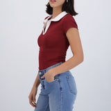 Bodysuit cuello polo contraste