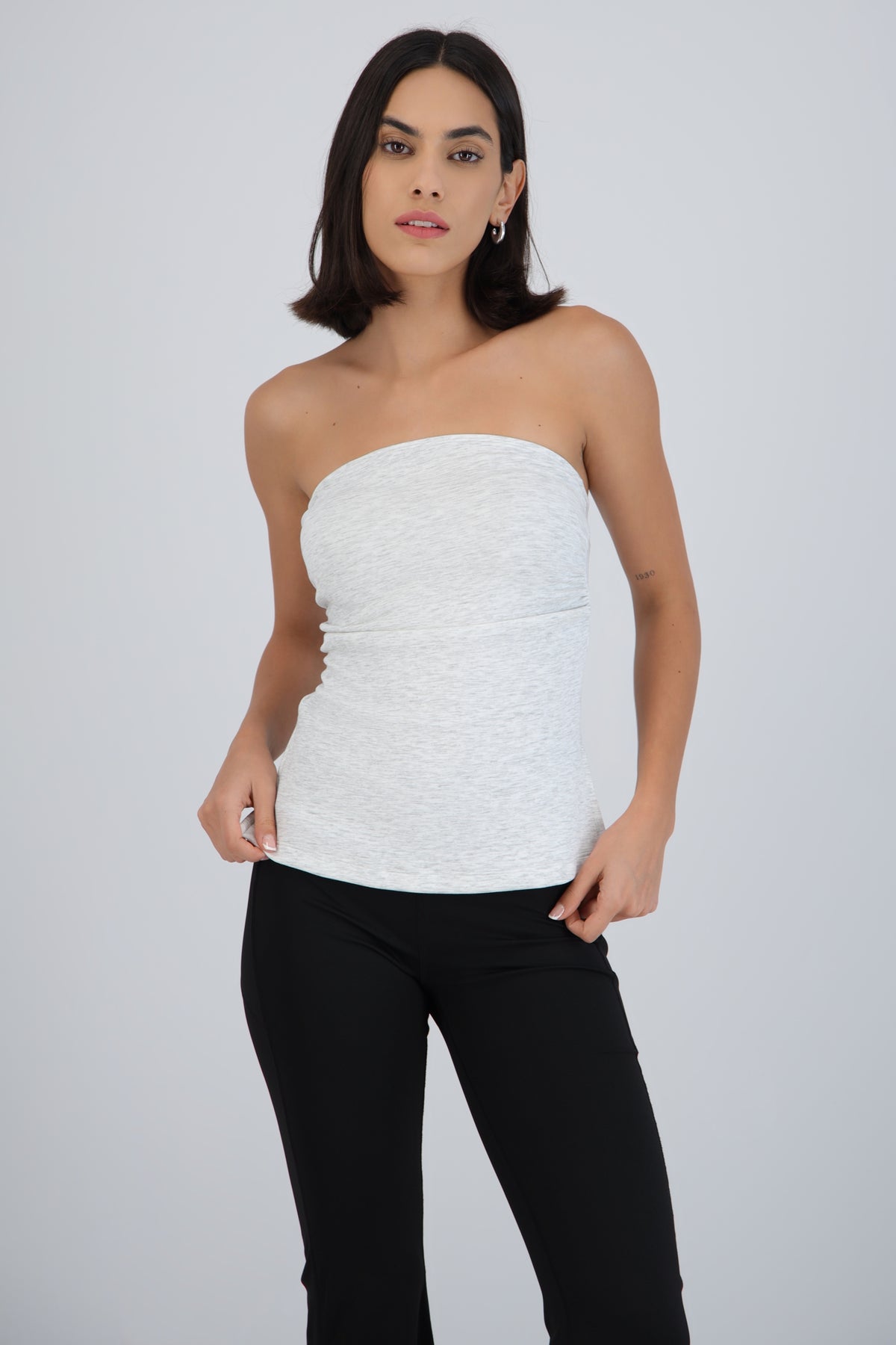 Top tubo modal GRIS CLARO