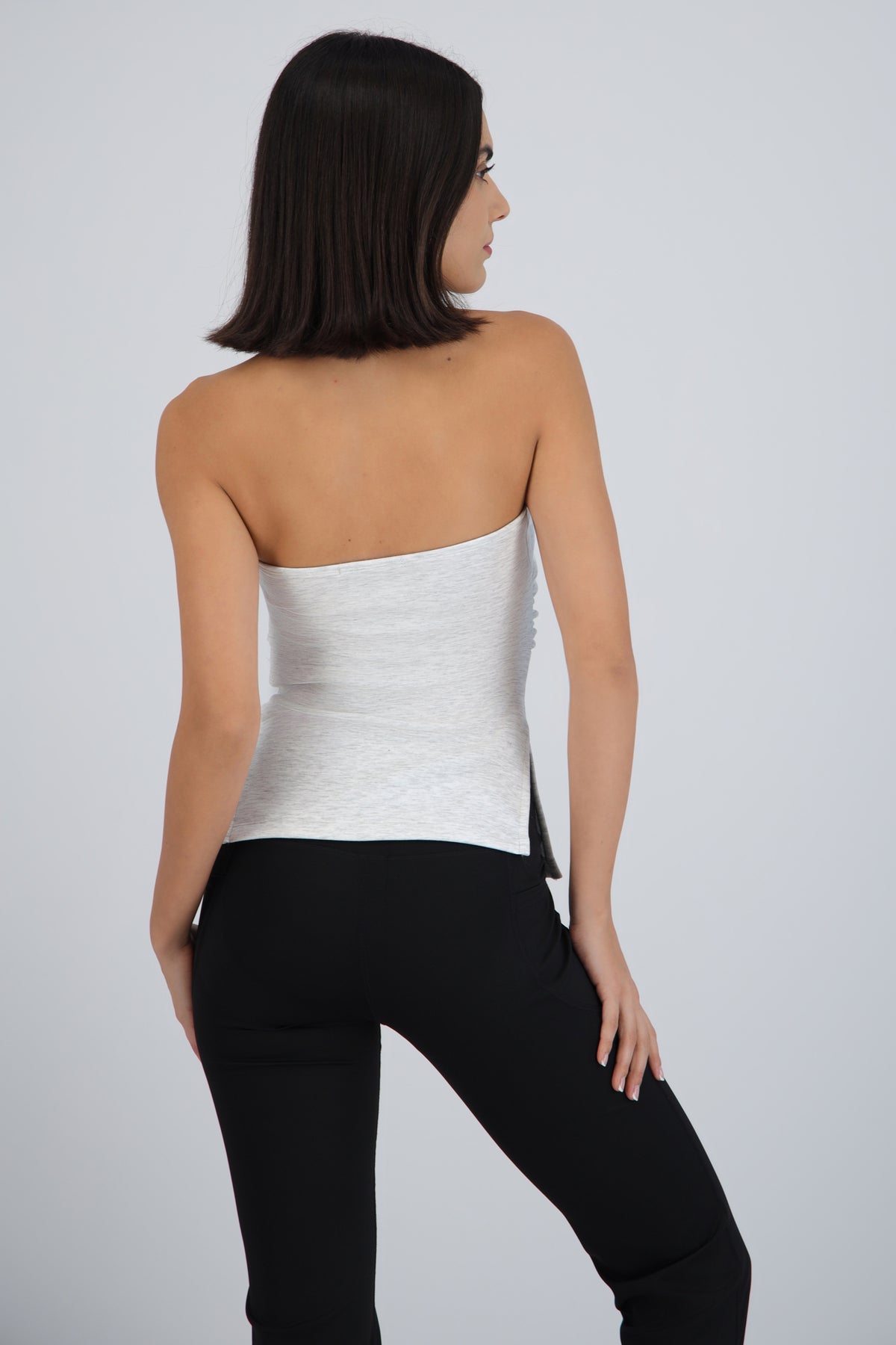 Top tubo modal GRIS CLARO