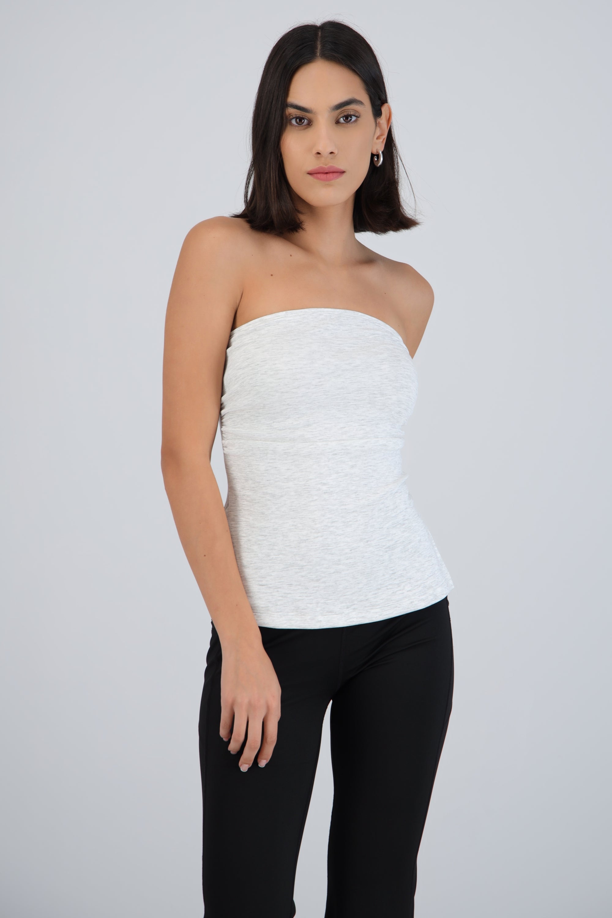 Top tubo modal GRIS CLARO