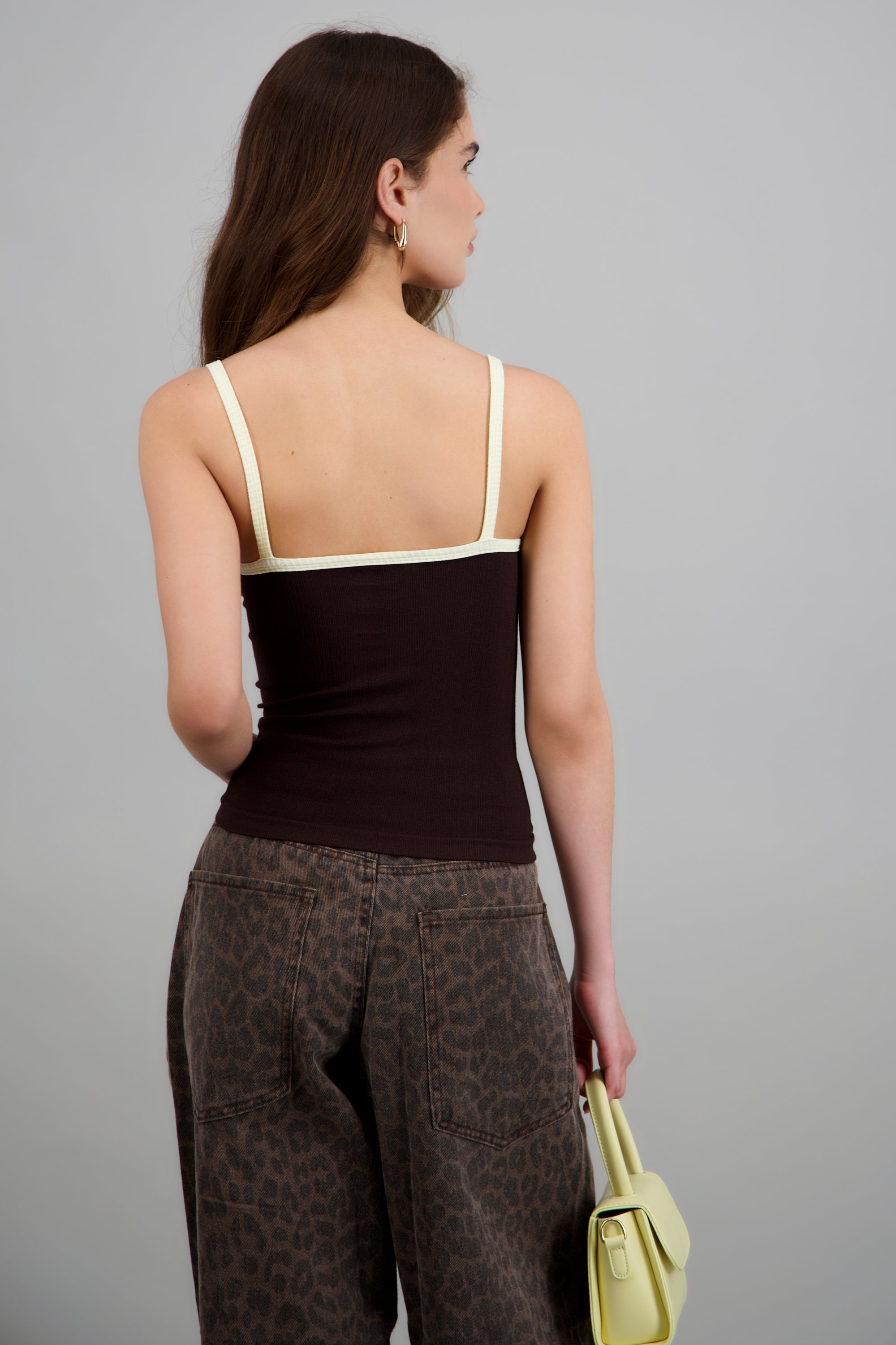 Top seamless tirantes contraste CHOCOLATE
