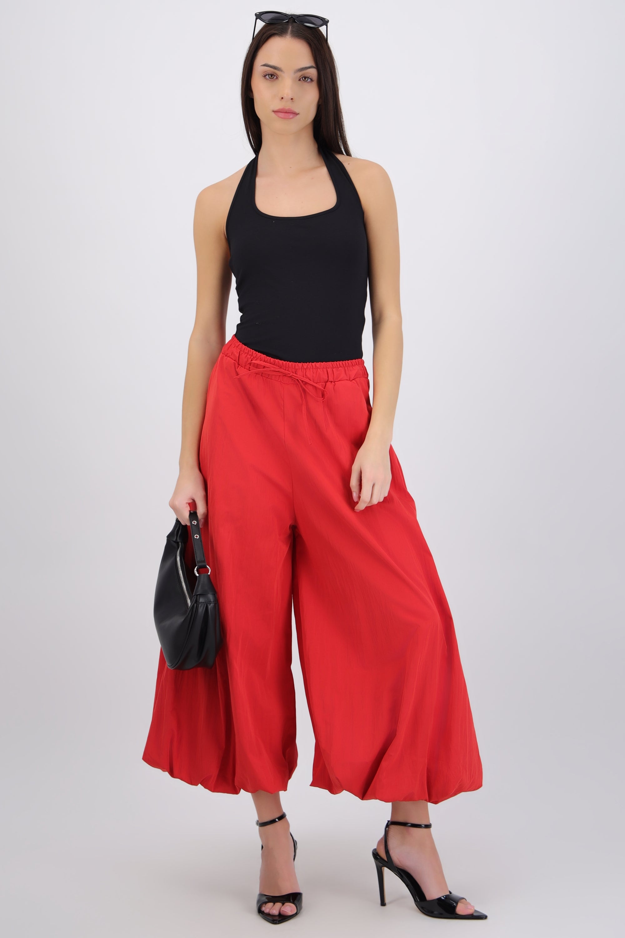 Pantalones globo detalle pretina ajustable