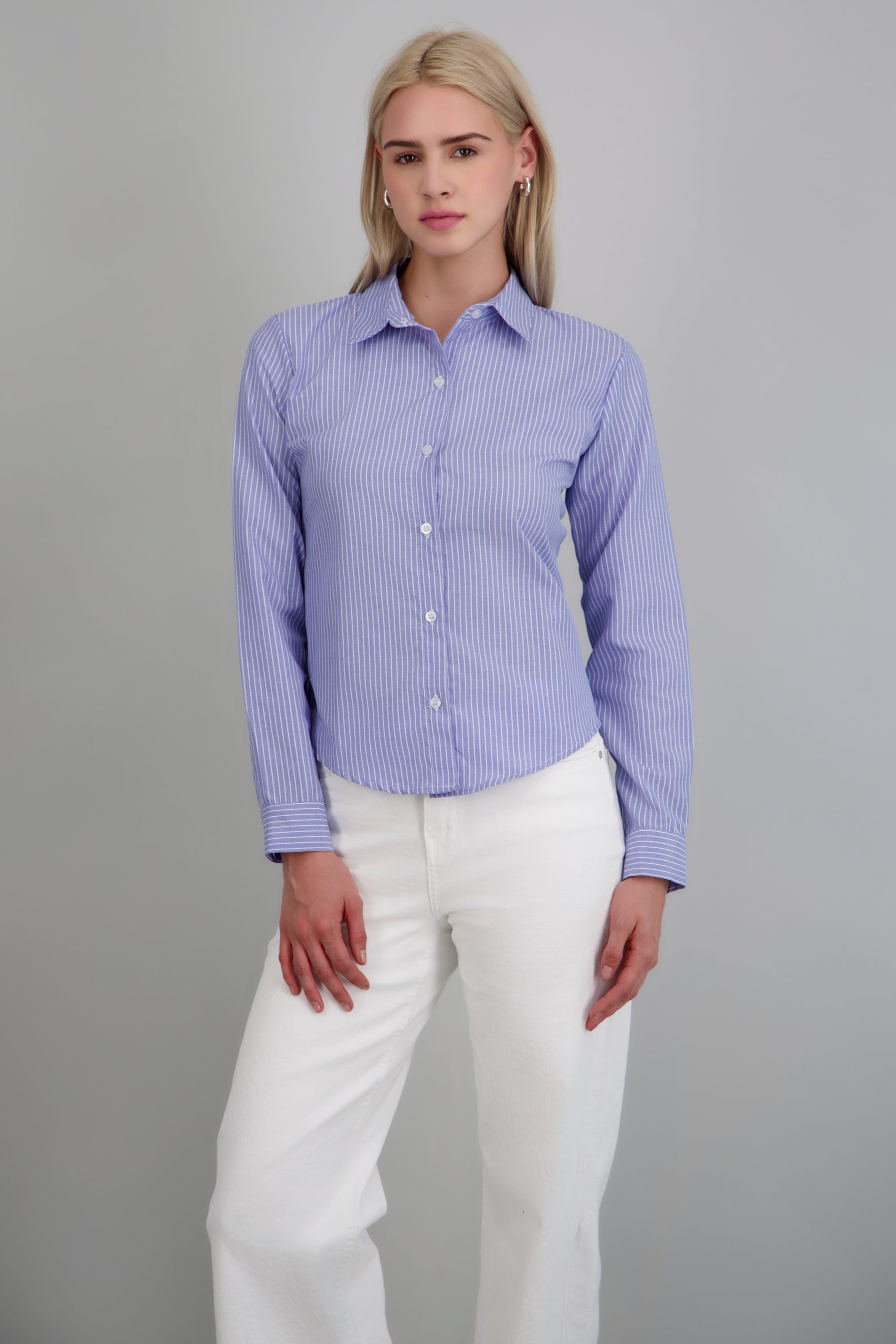 Camisa rayas detalle straps espalda AZUL