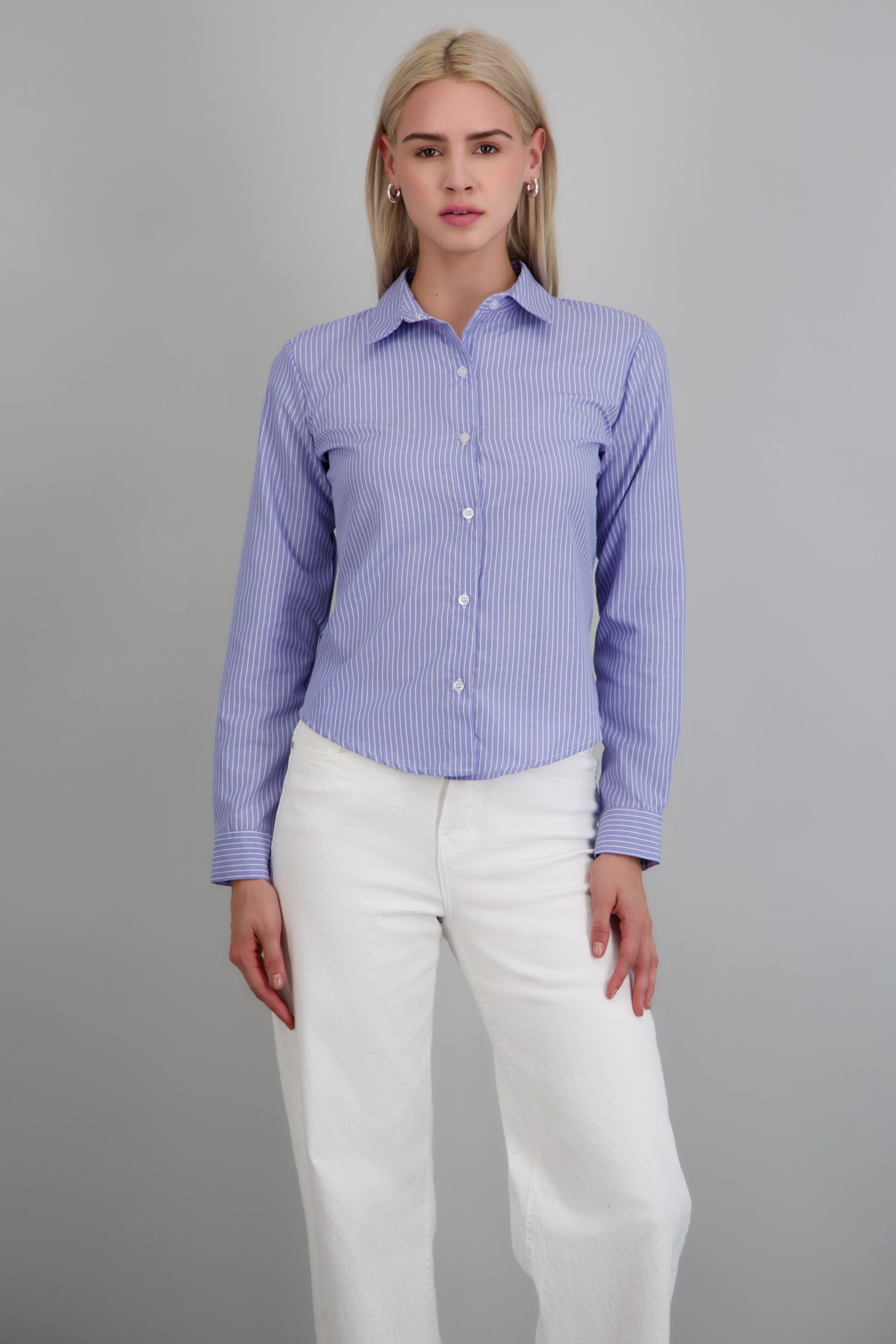 Camisa rayas detalle straps espalda AZUL