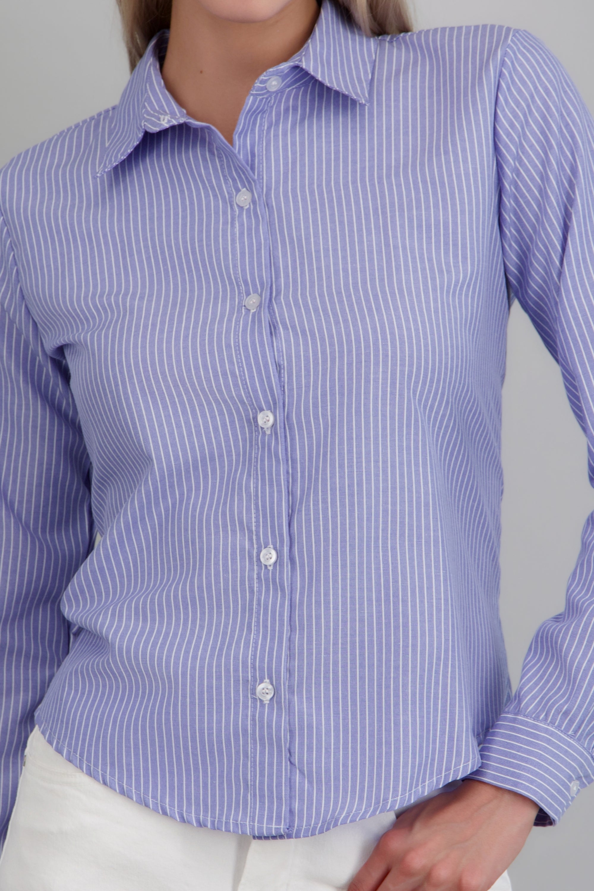 Camisa rayas detalle straps espalda AZUL