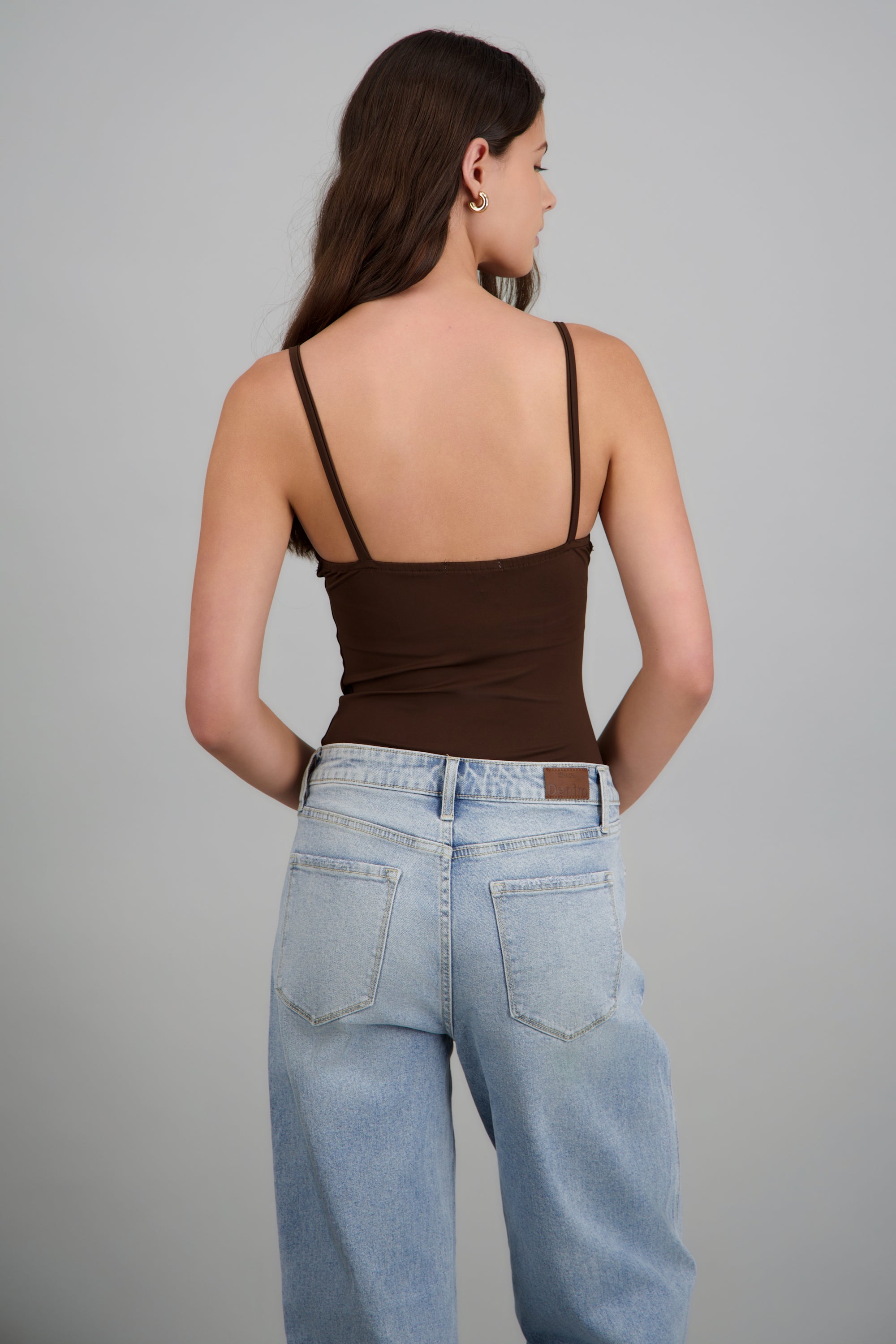 Bodysuit tirantes detalle encaje CHOCOLATE