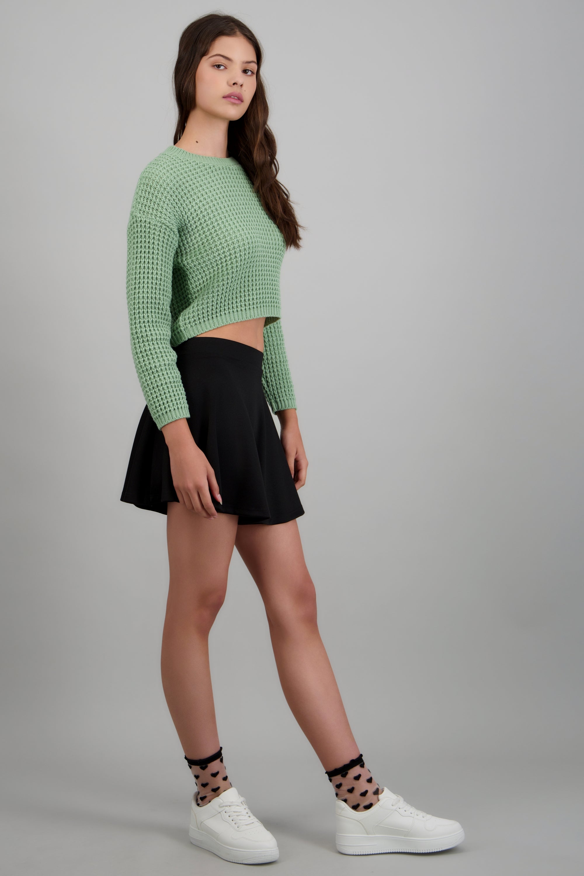 Falda mini skater NEGRO