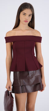 Top off shoulder peplum