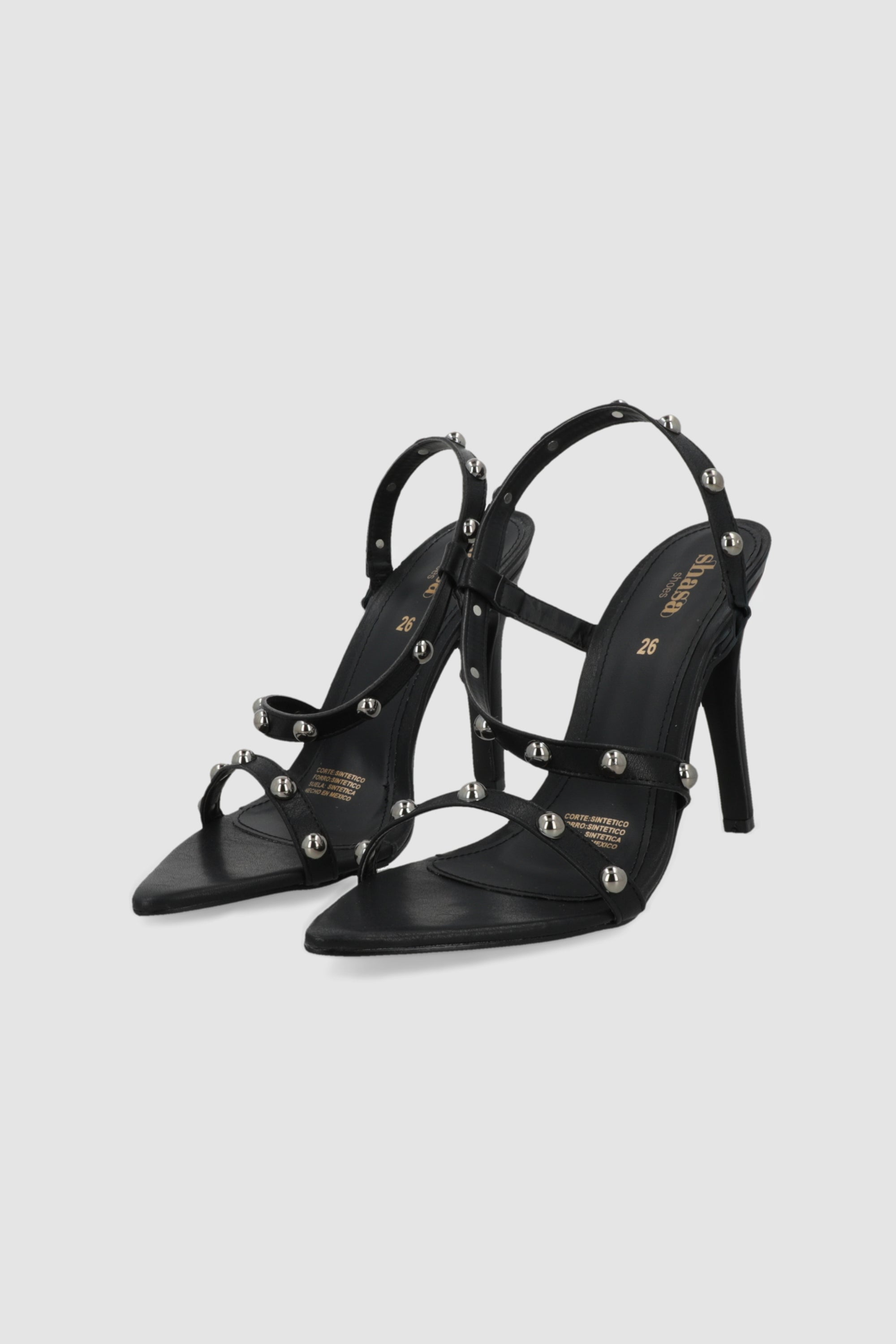 Tacon puntal tira con studs NEGRO
