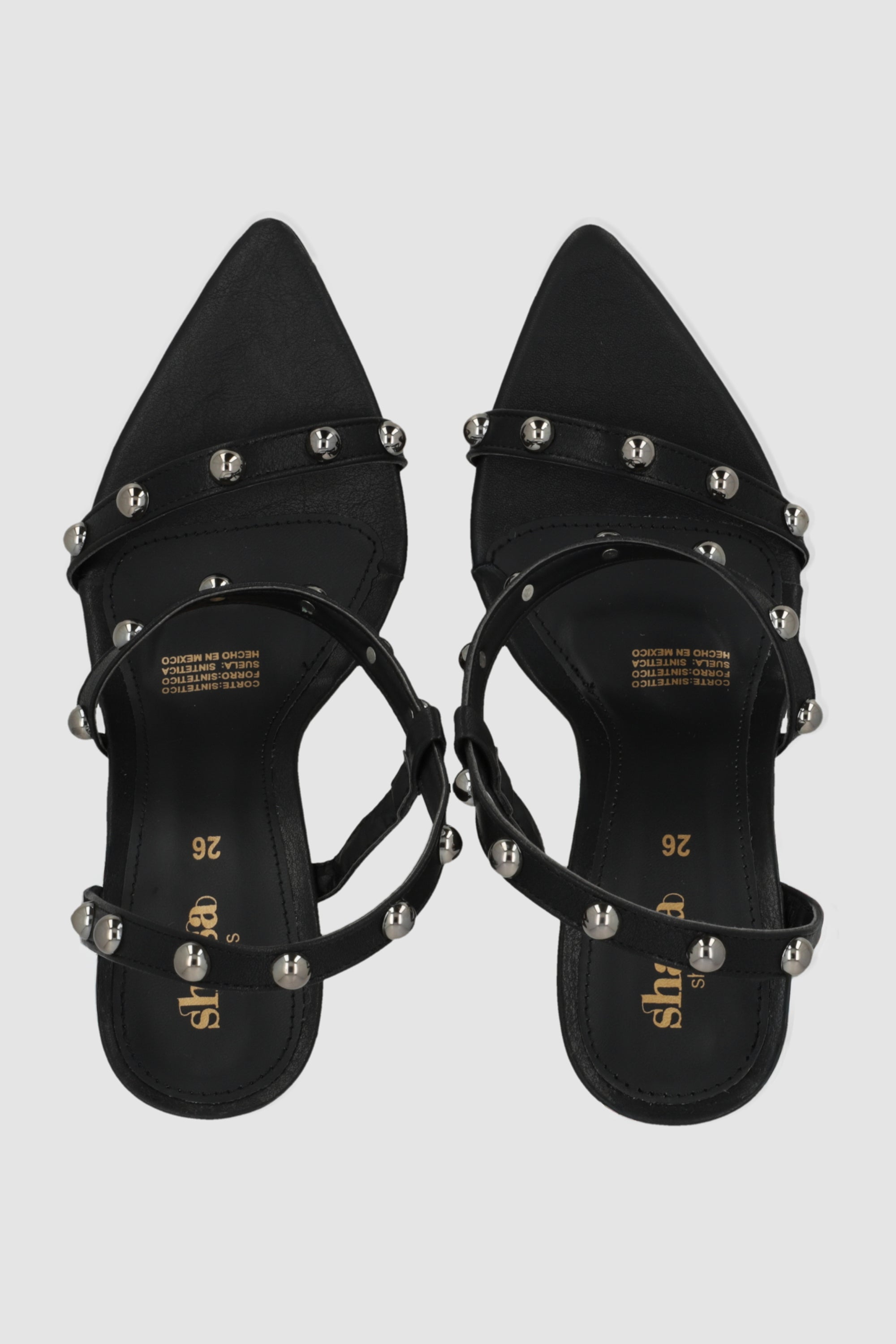 Tacon puntal tira con studs NEGRO