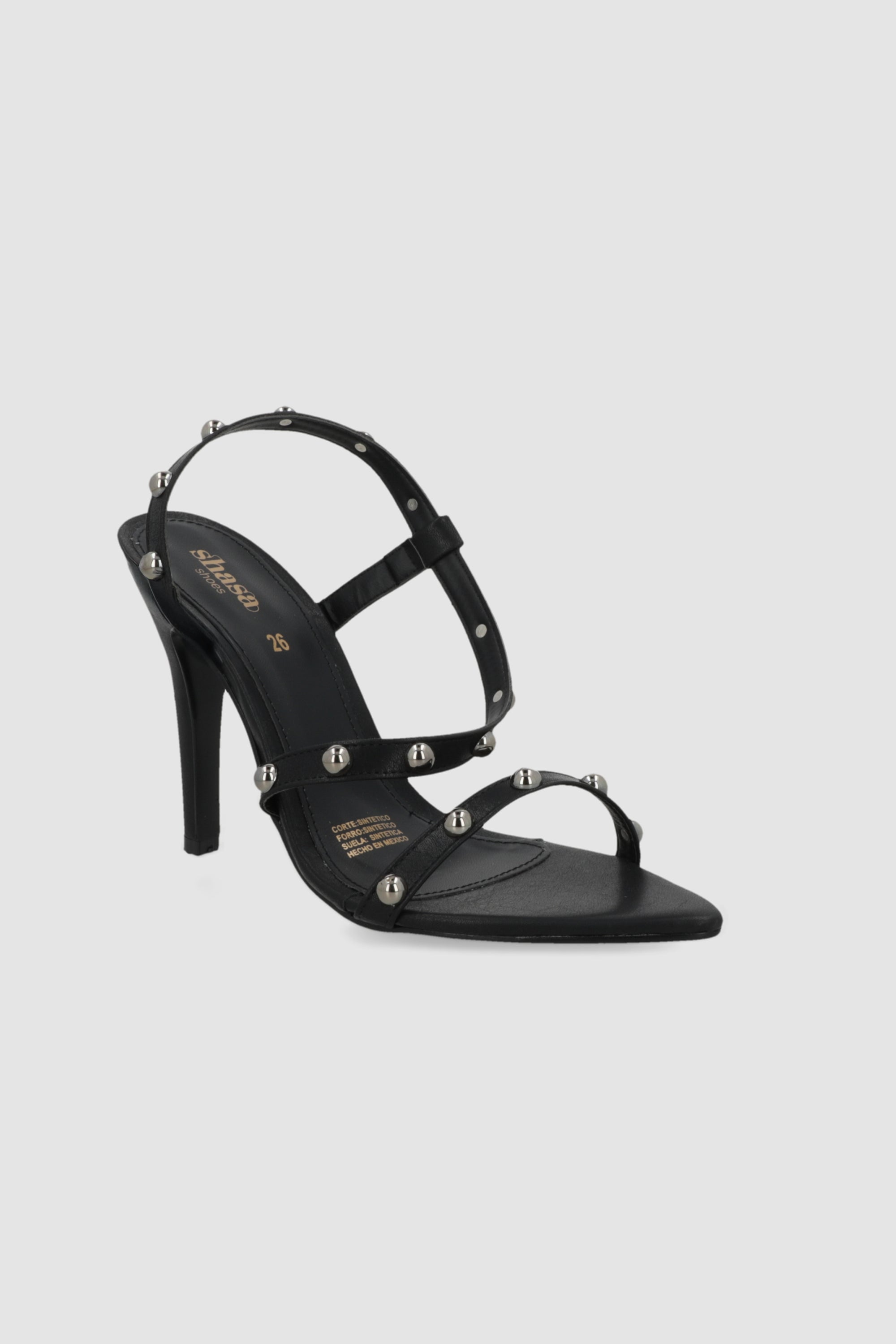 Tacon puntal tira con studs NEGRO