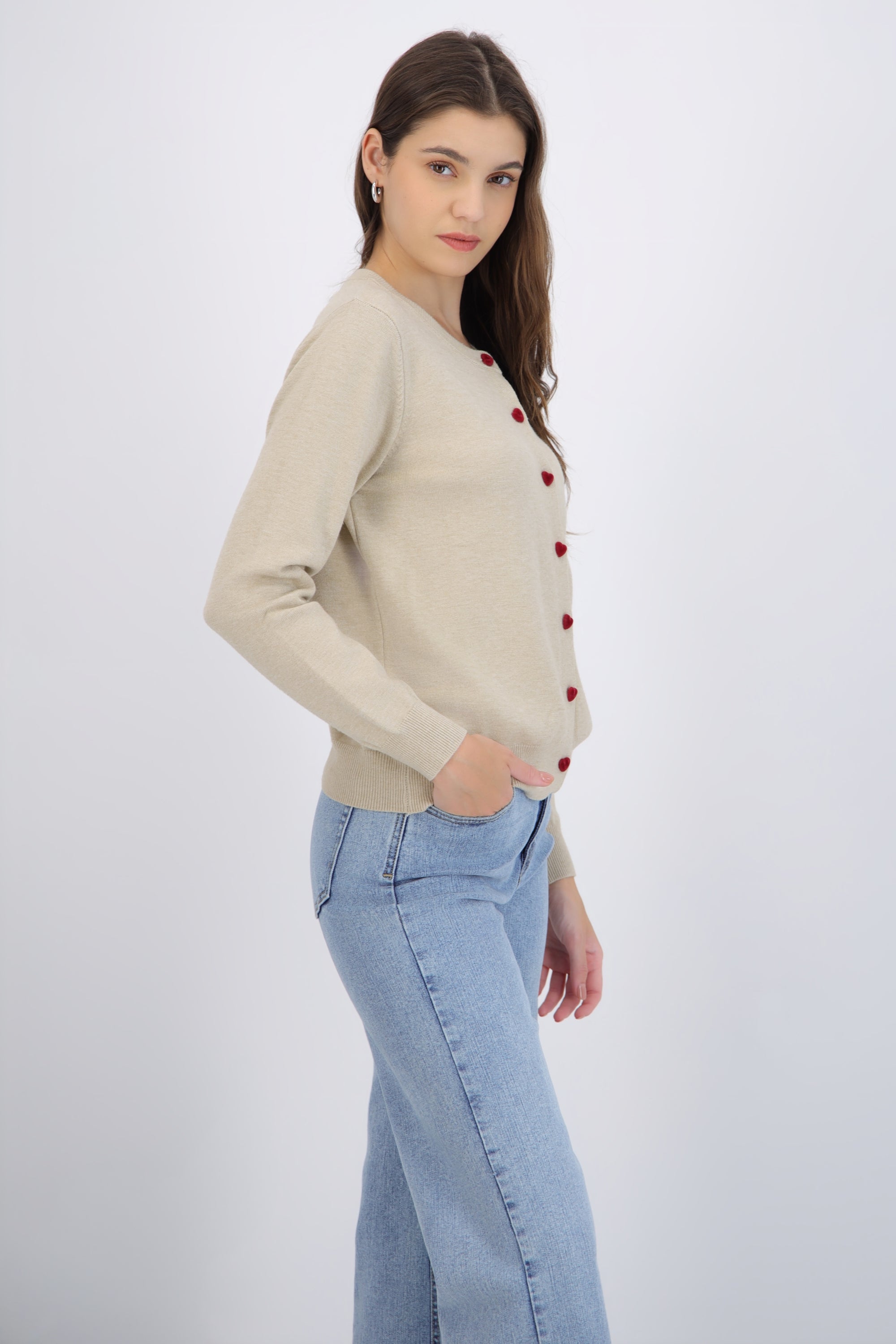 Cardigan botones de corazón