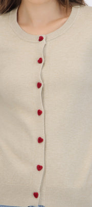 Cardigan botones de corazón