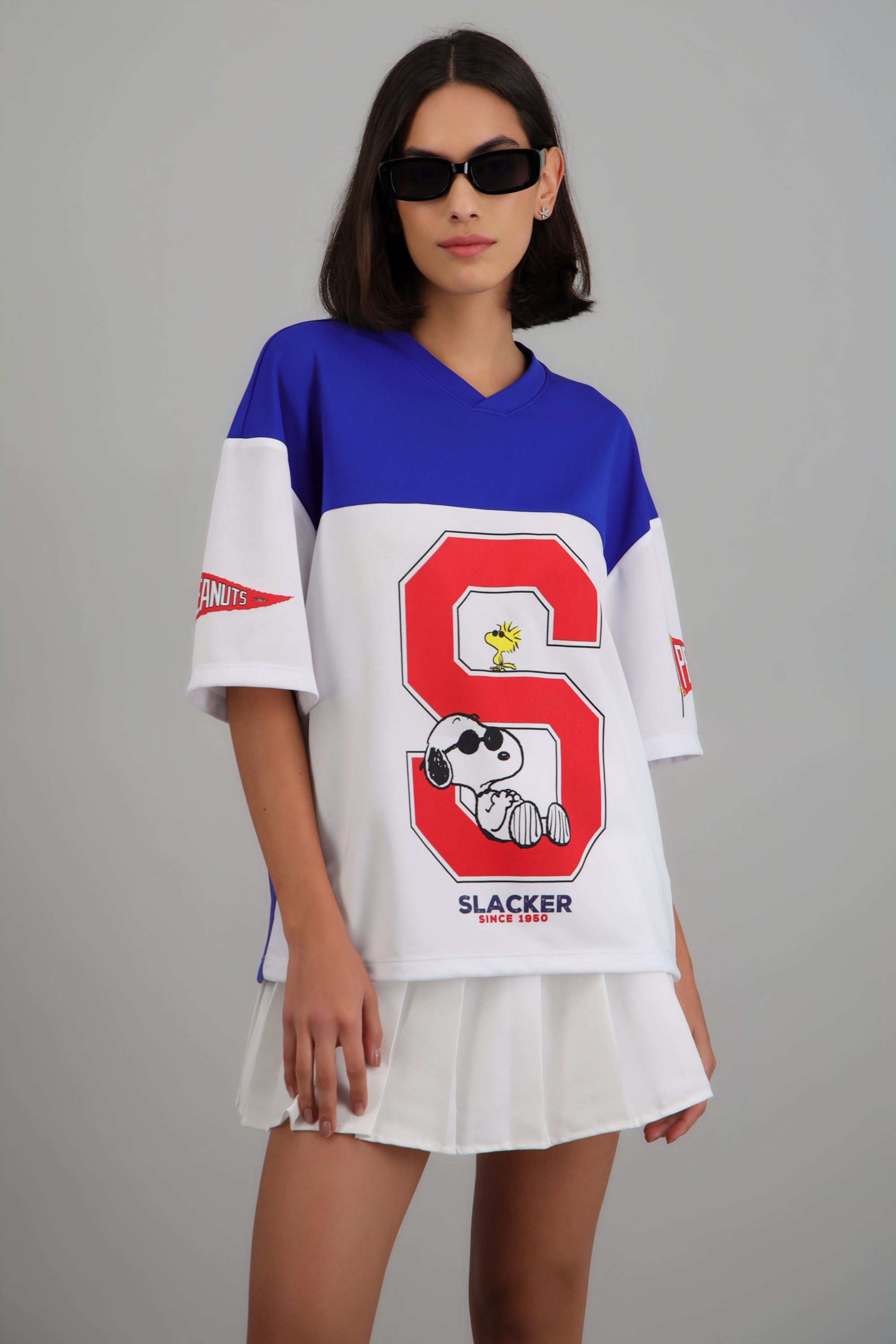 Playera deportiva Snoopy Contraste AZUL COMBO
