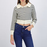Cardigan rayas con cierre
