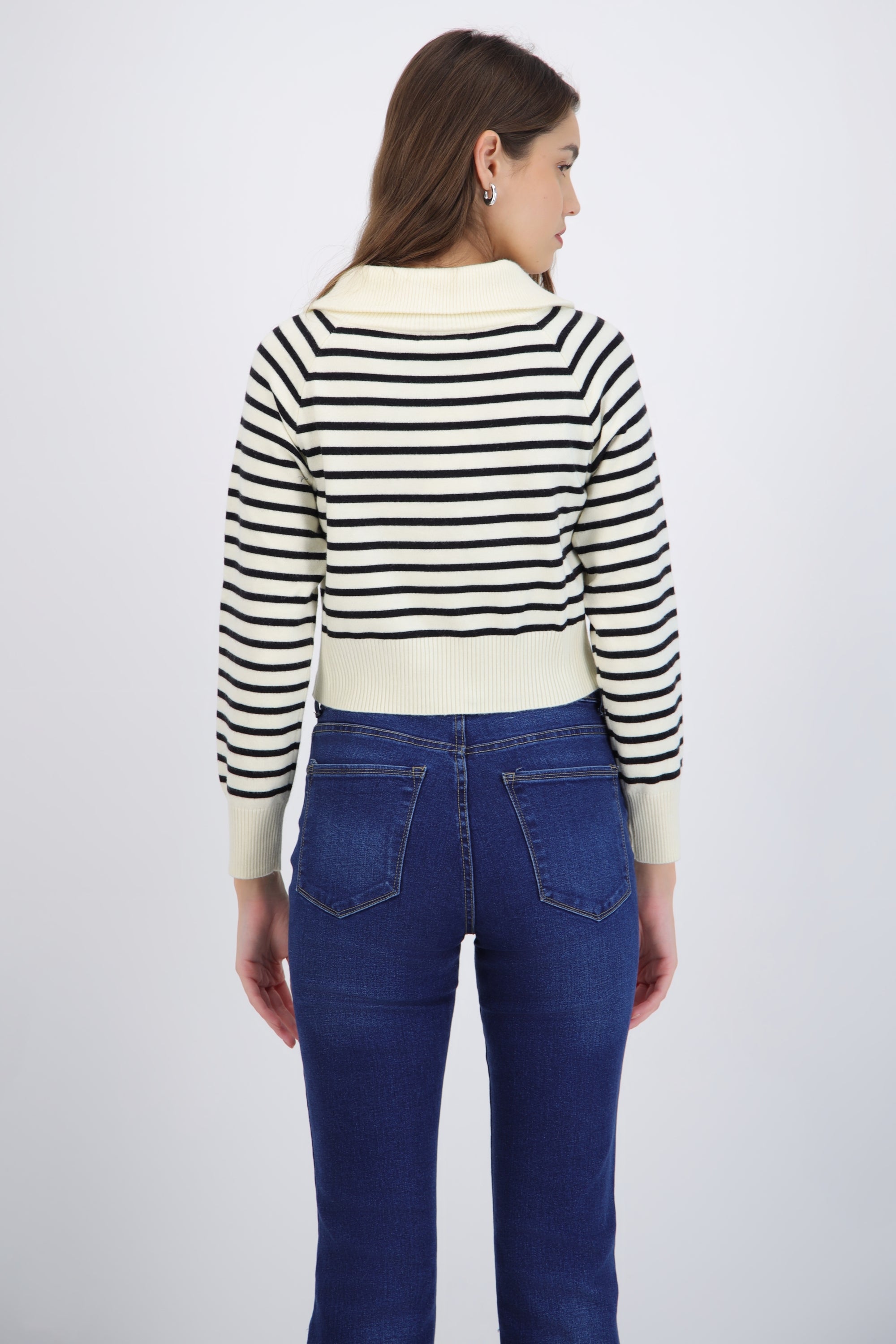 Cardigan rayas con cierre