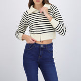 Cardigan rayas con cierre