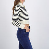 Cardigan rayas con cierre
