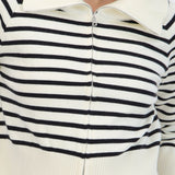 Cardigan rayas con cierre