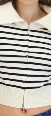 Cardigan rayas con cierre