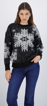 Sueter navideño copos de nieve con lurex