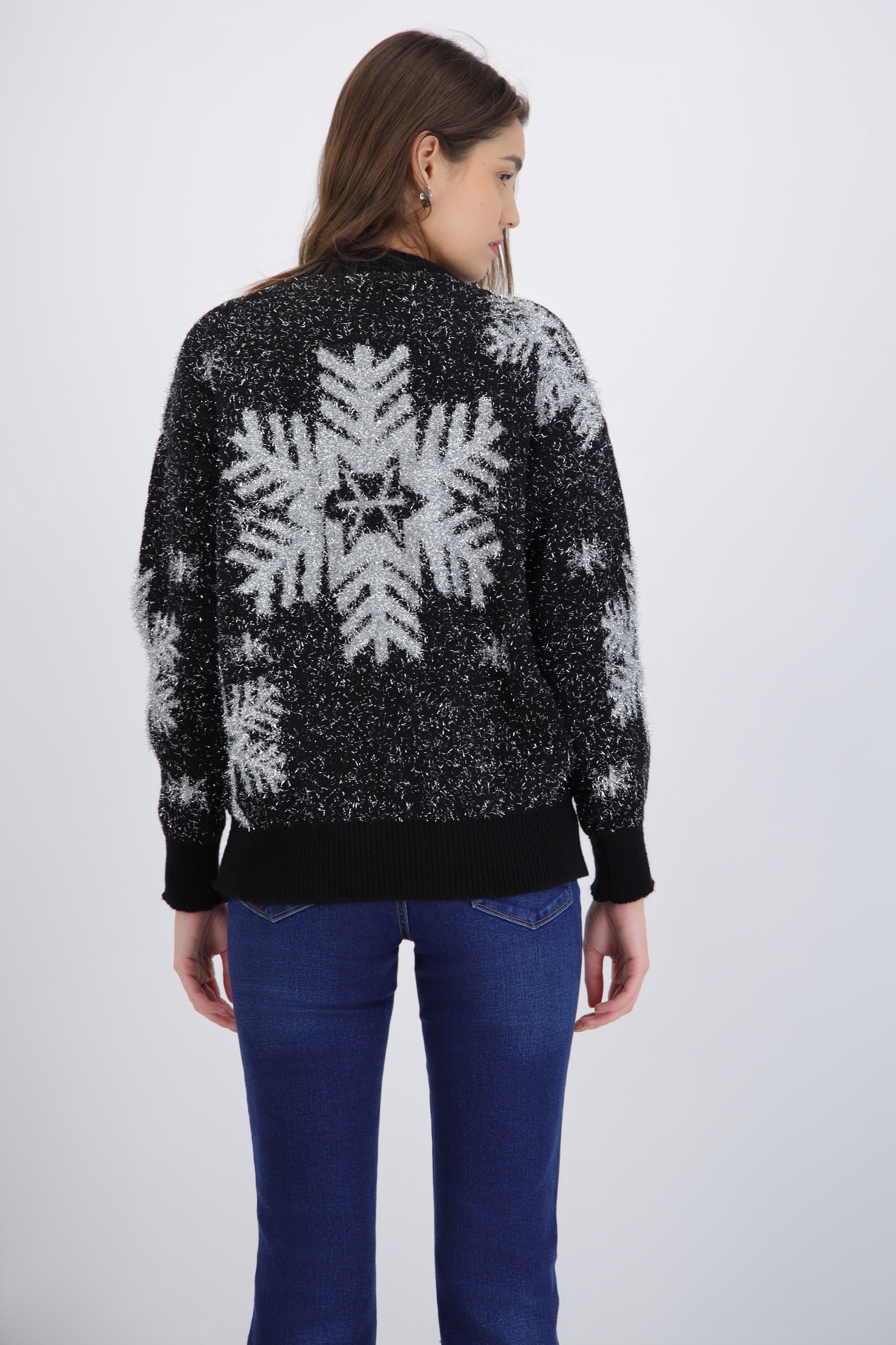 Sueter navideño copos de nieve con lurex