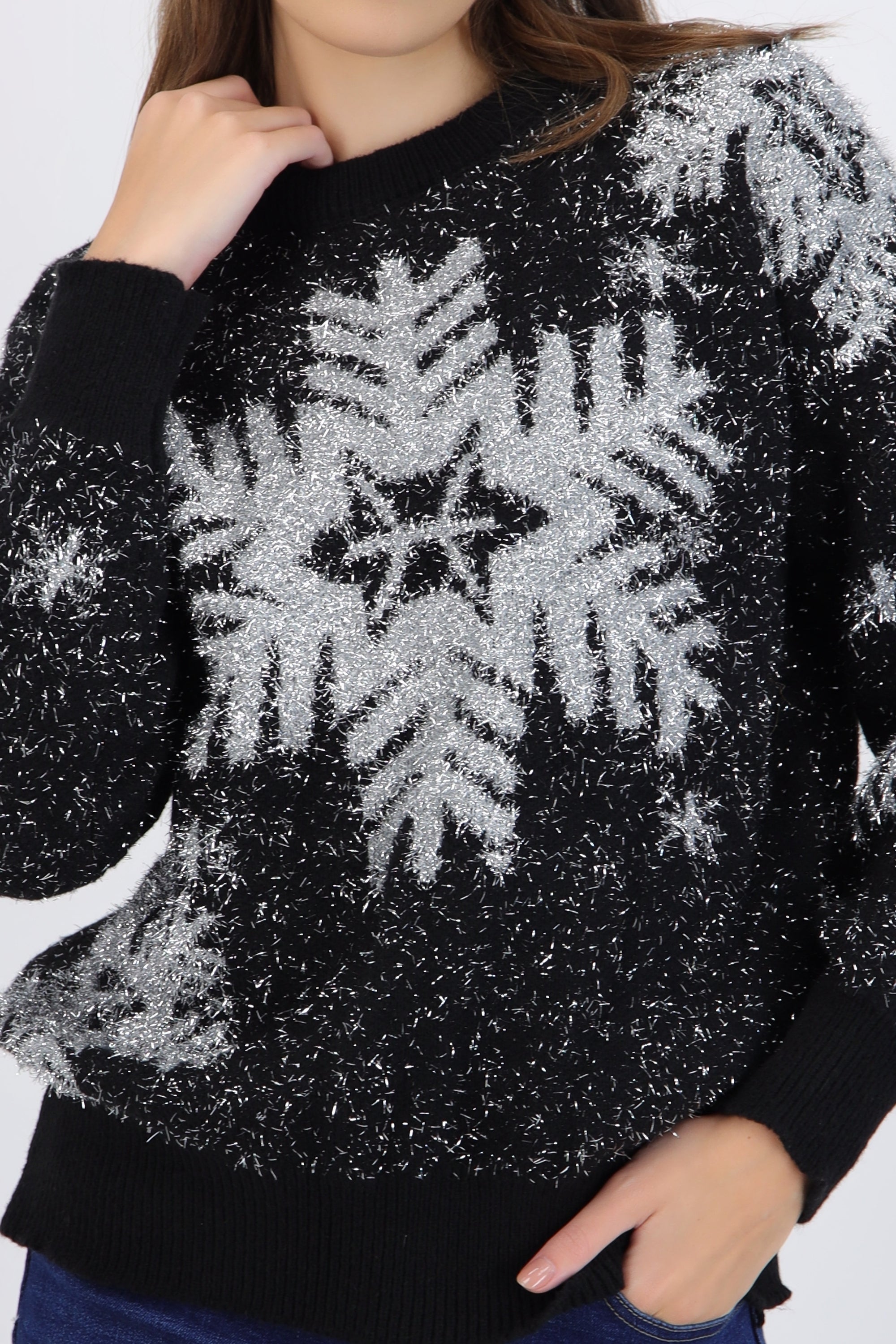 Sueter navideño copos de nieve con lurex