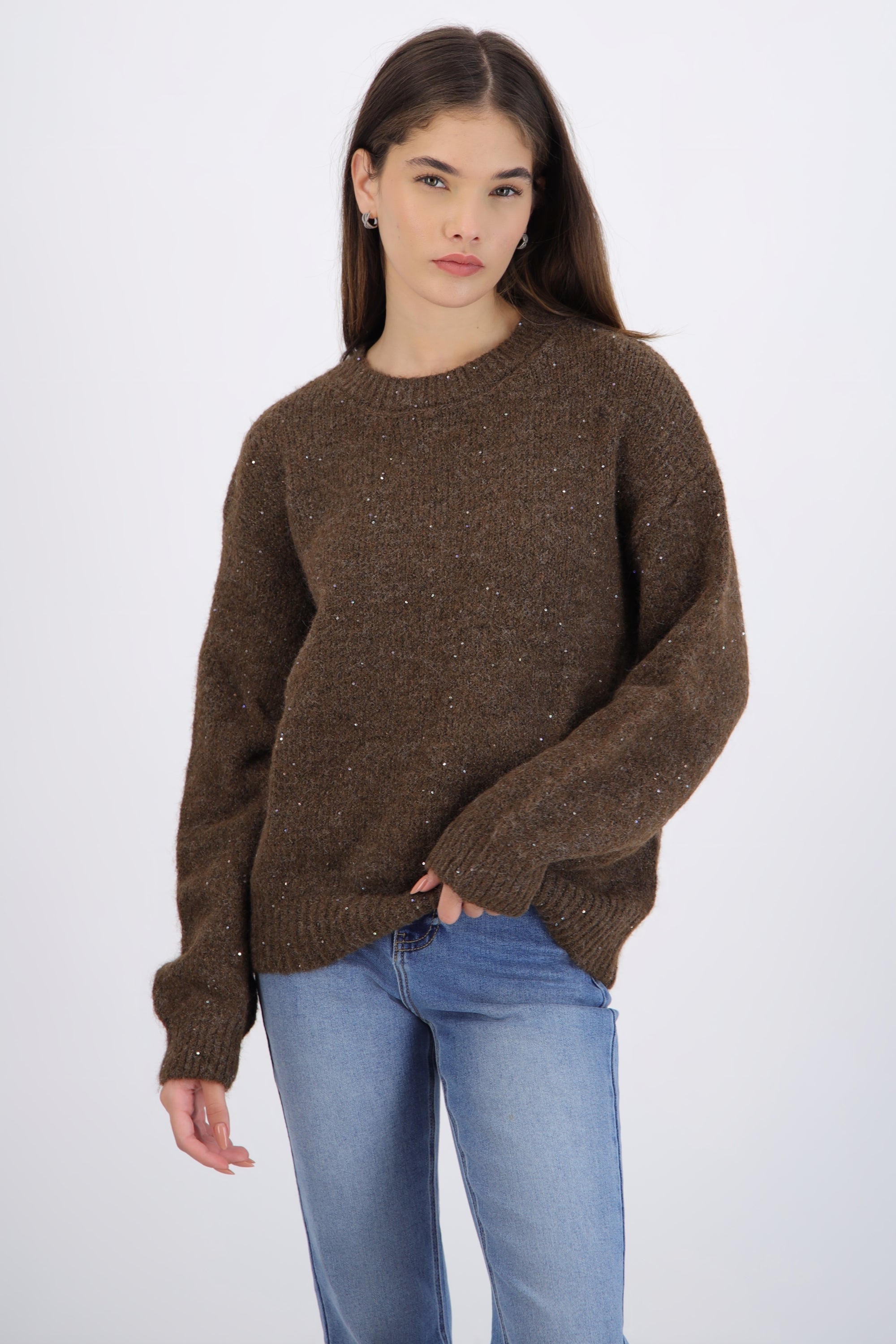 Sueter con lurex mezcla con lana