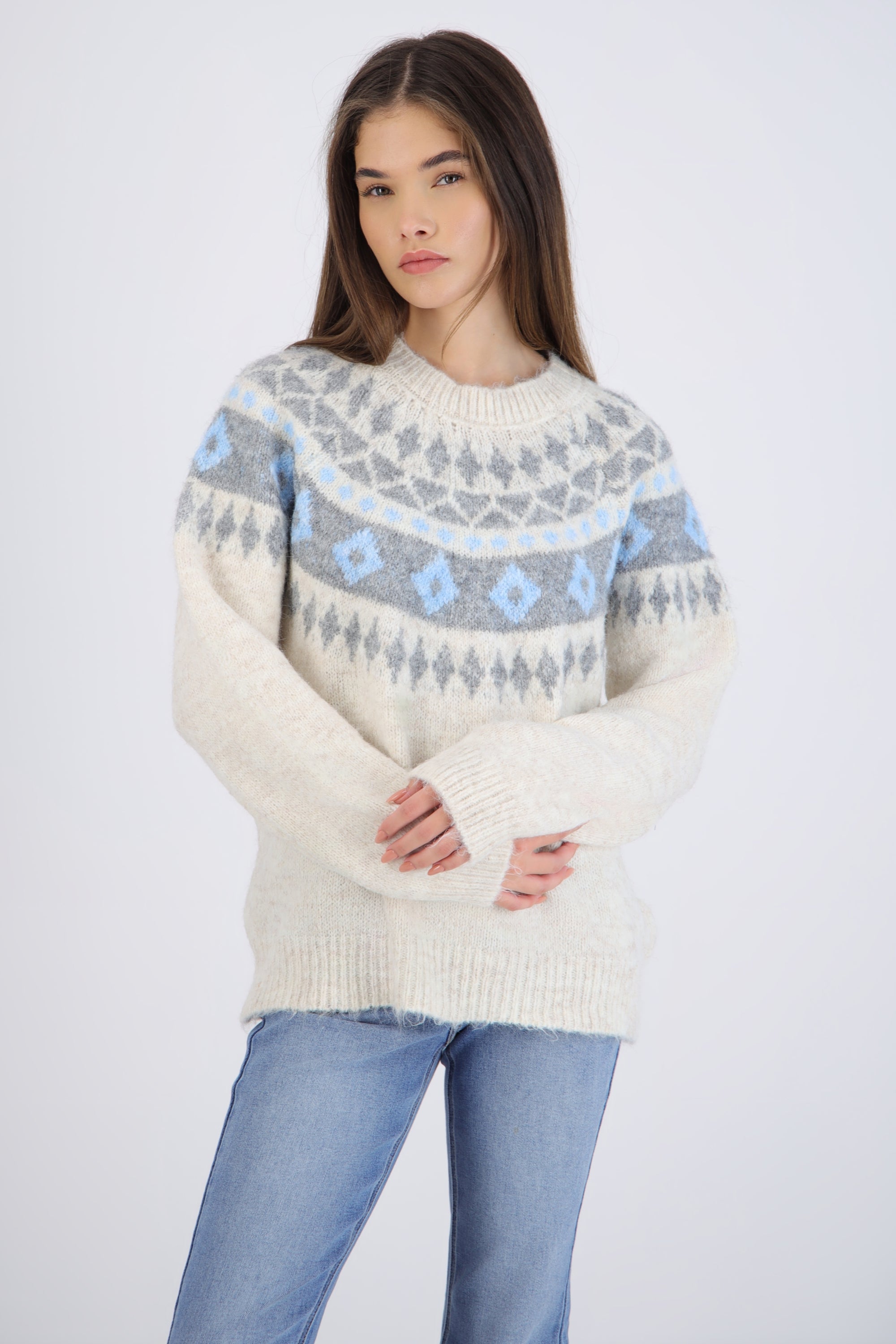Suéter nordico con lana