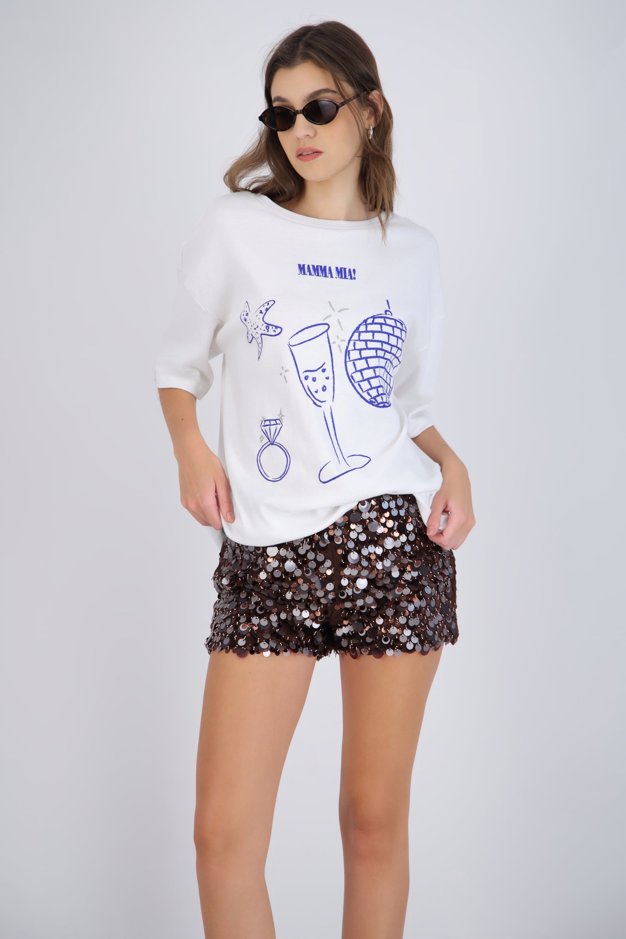 Playera over mamma mia dibujos