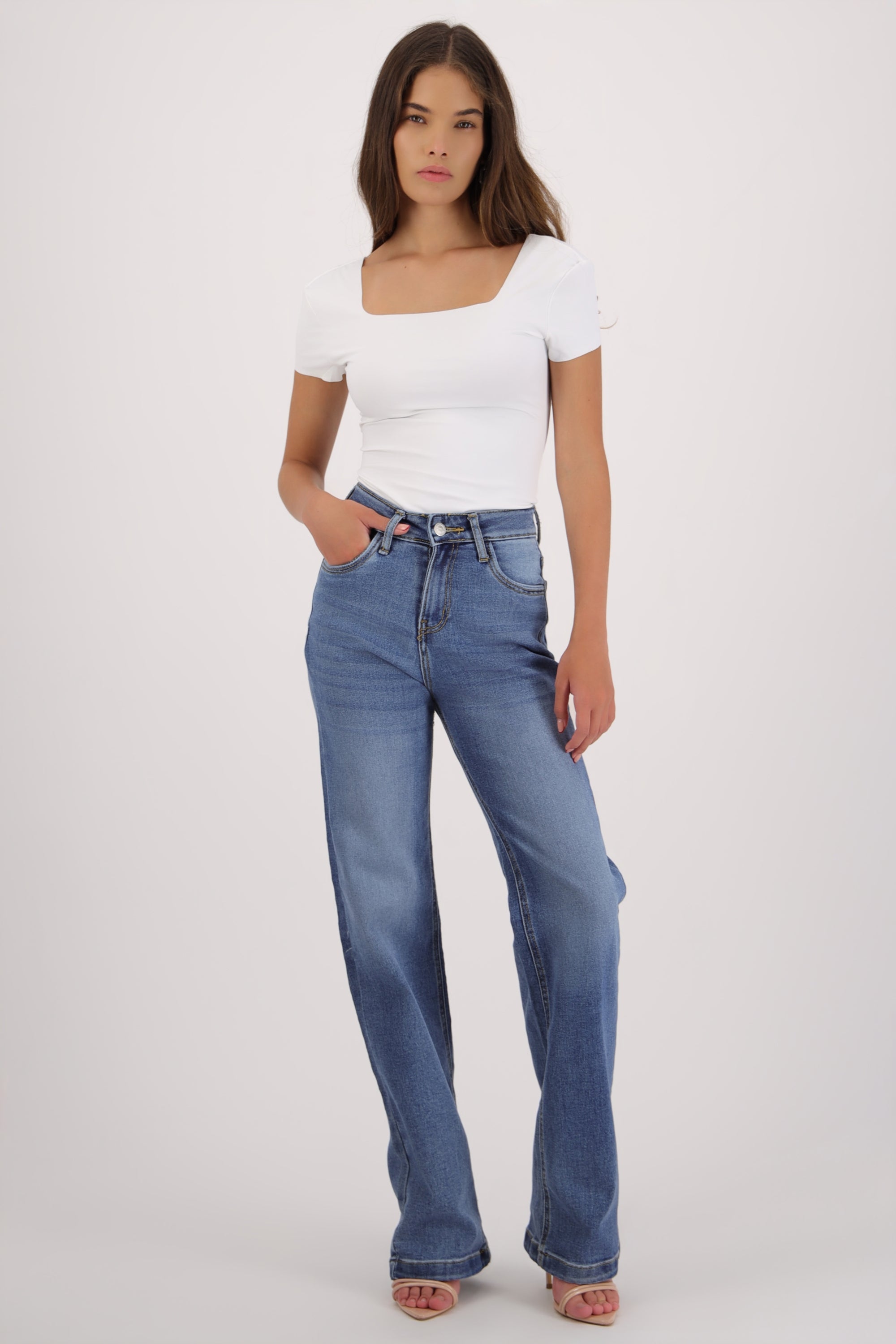 Wide leg jeans degradado MEDIUM WASH