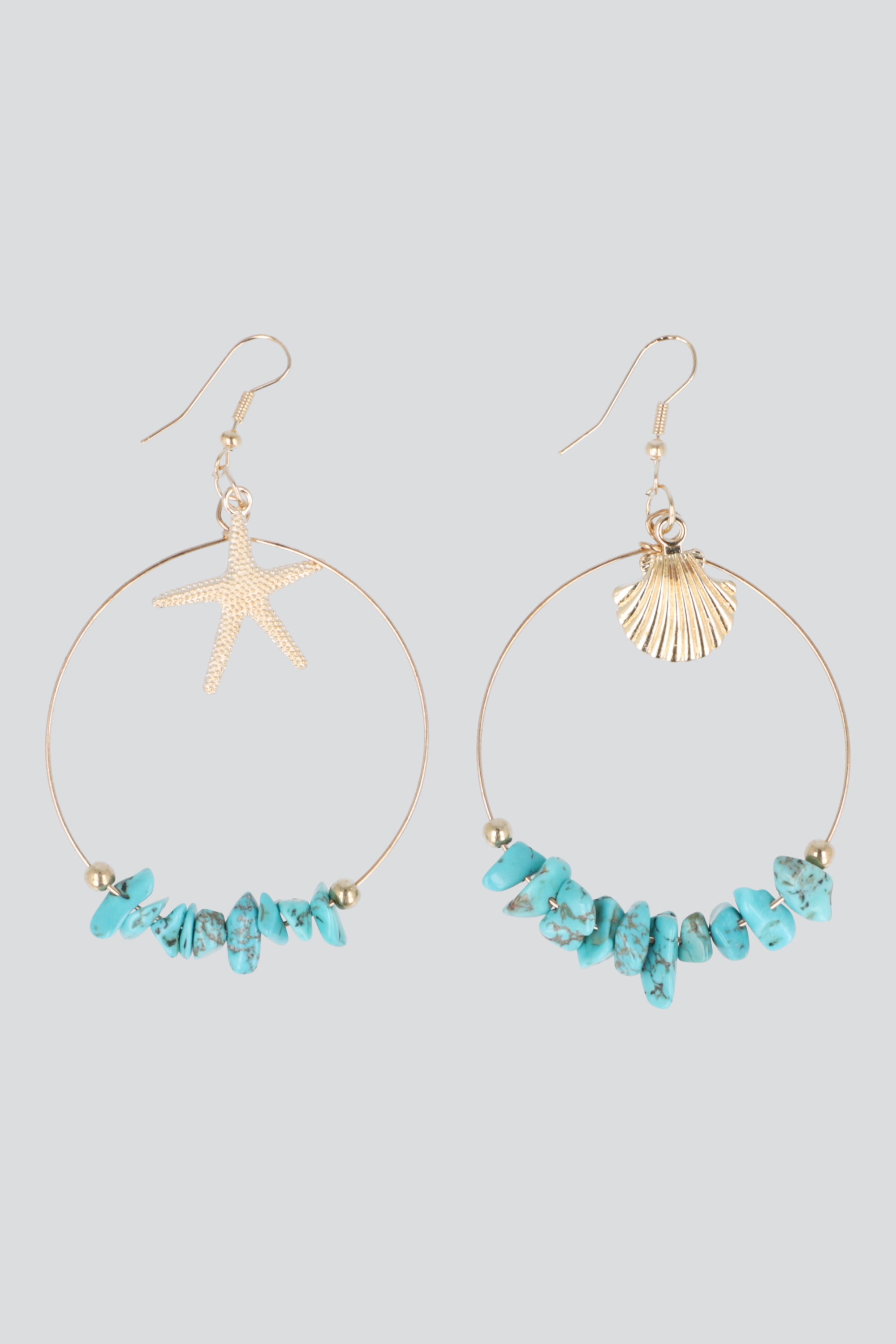 Aretes aro dije mar TURQUESA