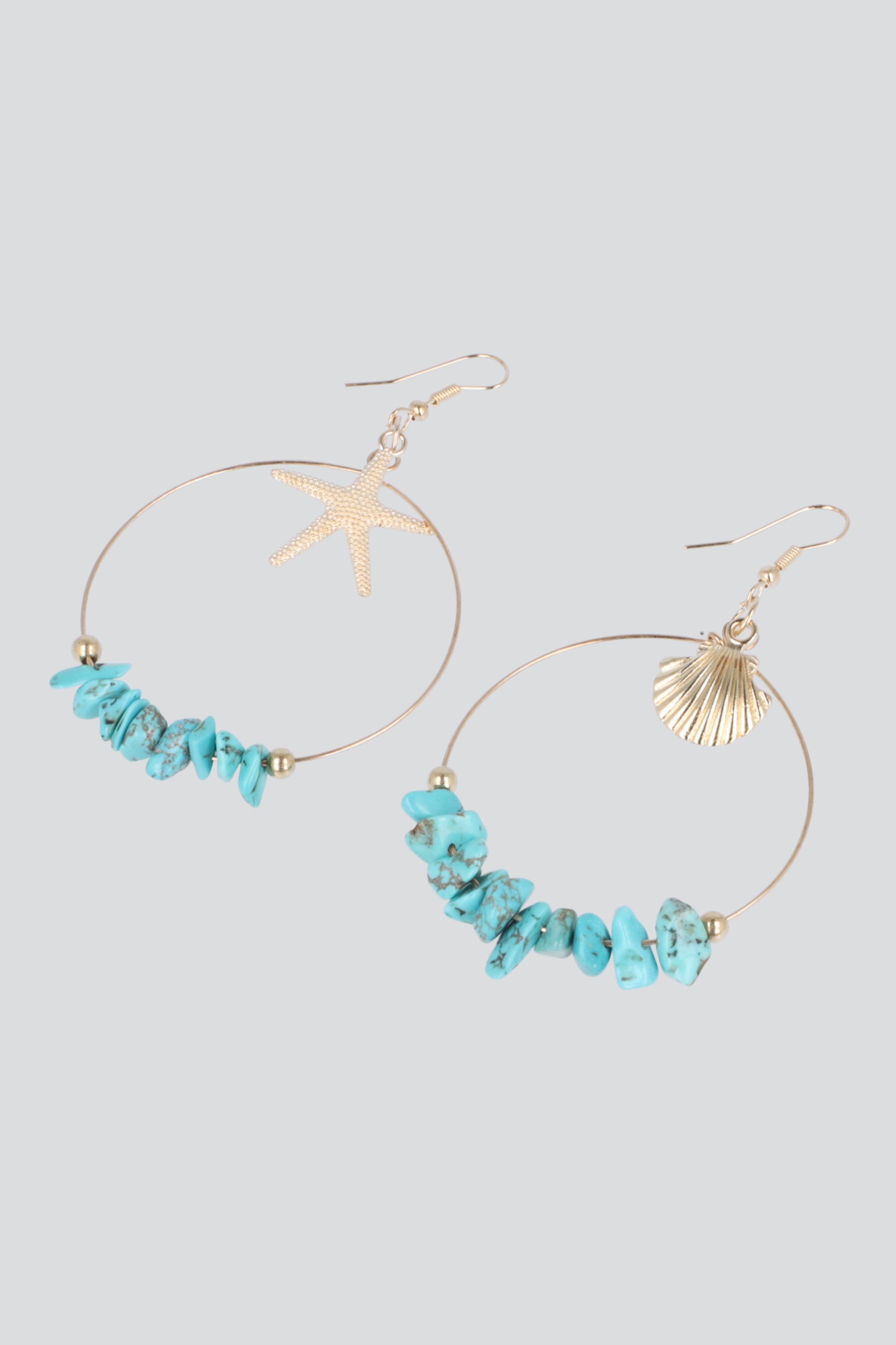 Aretes aro dije mar TURQUESA