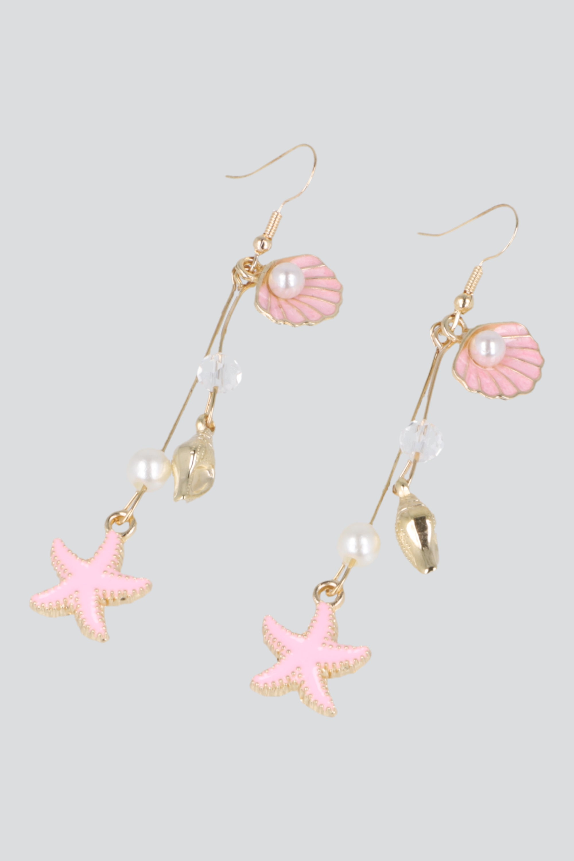 Aretes colgantes concha estrella ROSA