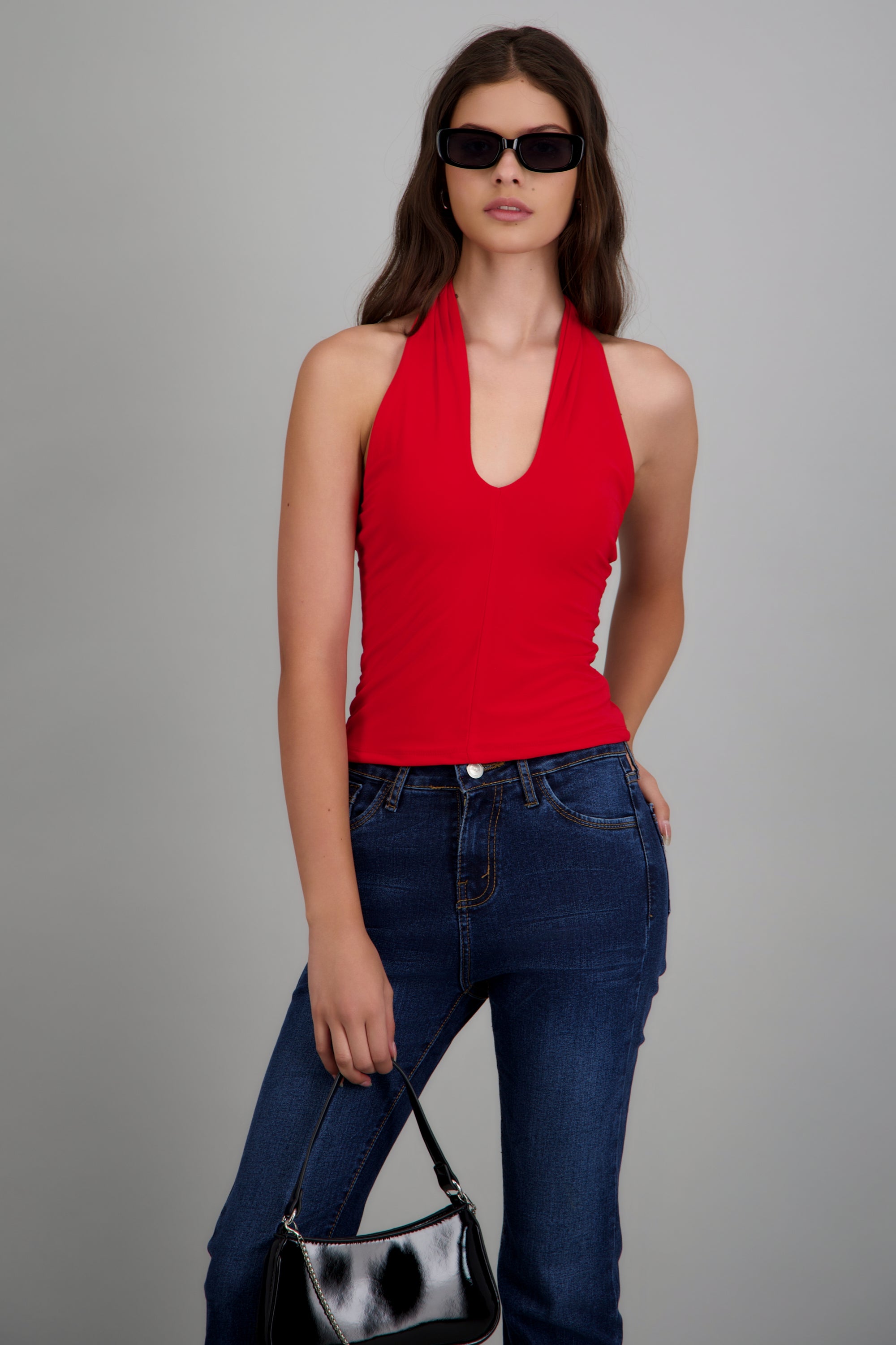 Top halter cruzado ROJO