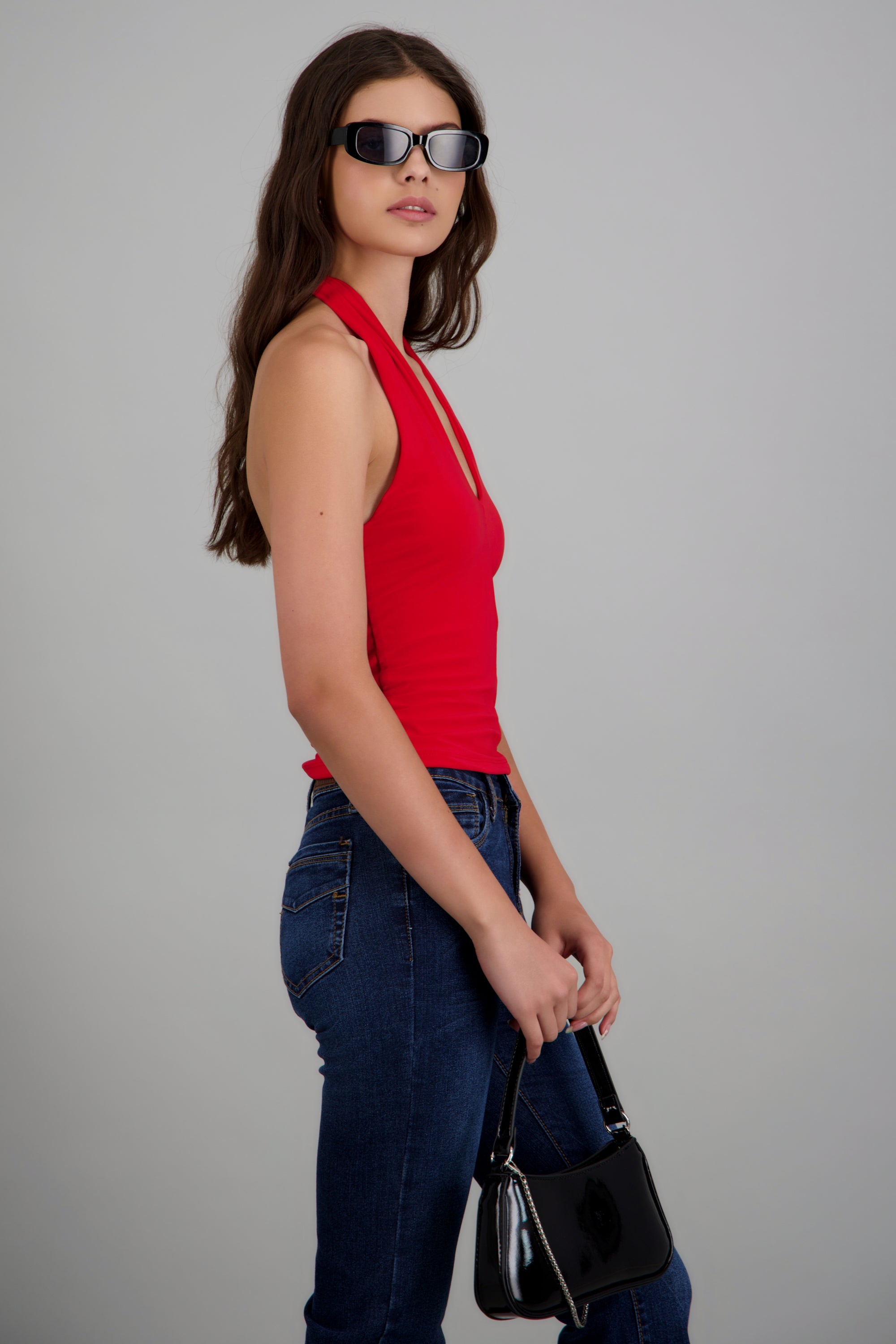 Top halter cruzado ROJO