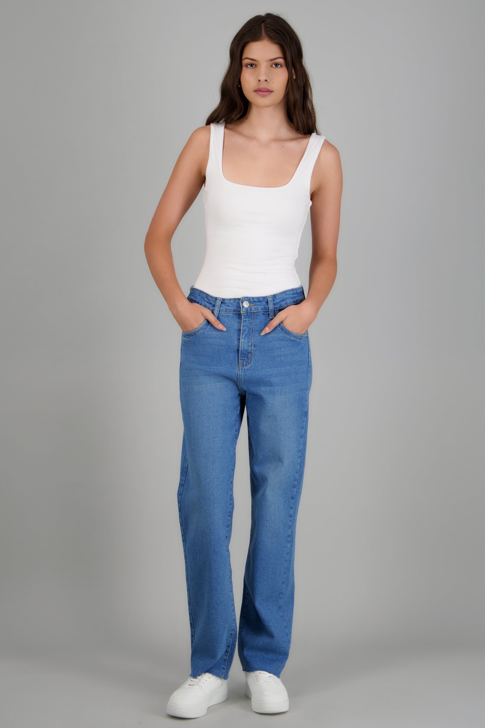Jeans straight midrise MEDIUM WASH