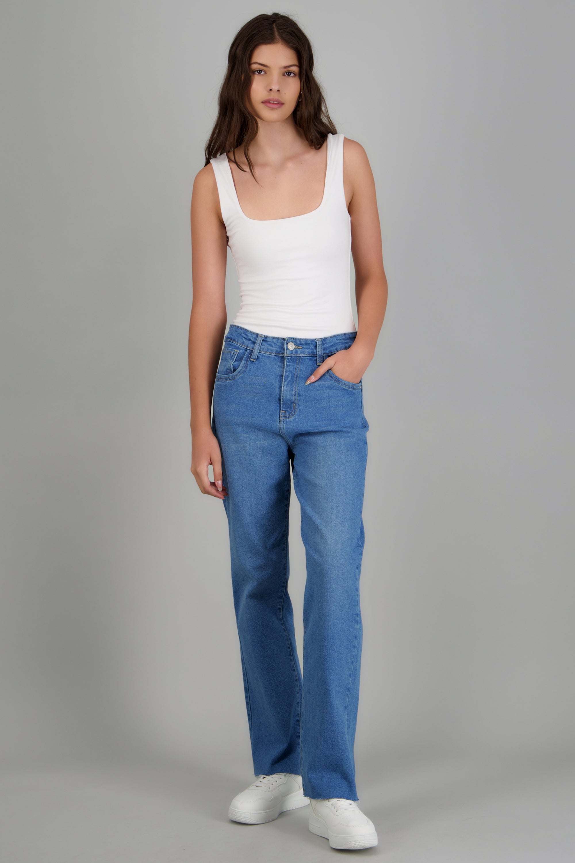 Jeans straight midrise MEDIUM WASH