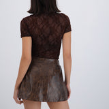 Top mesh flock estilo qipao