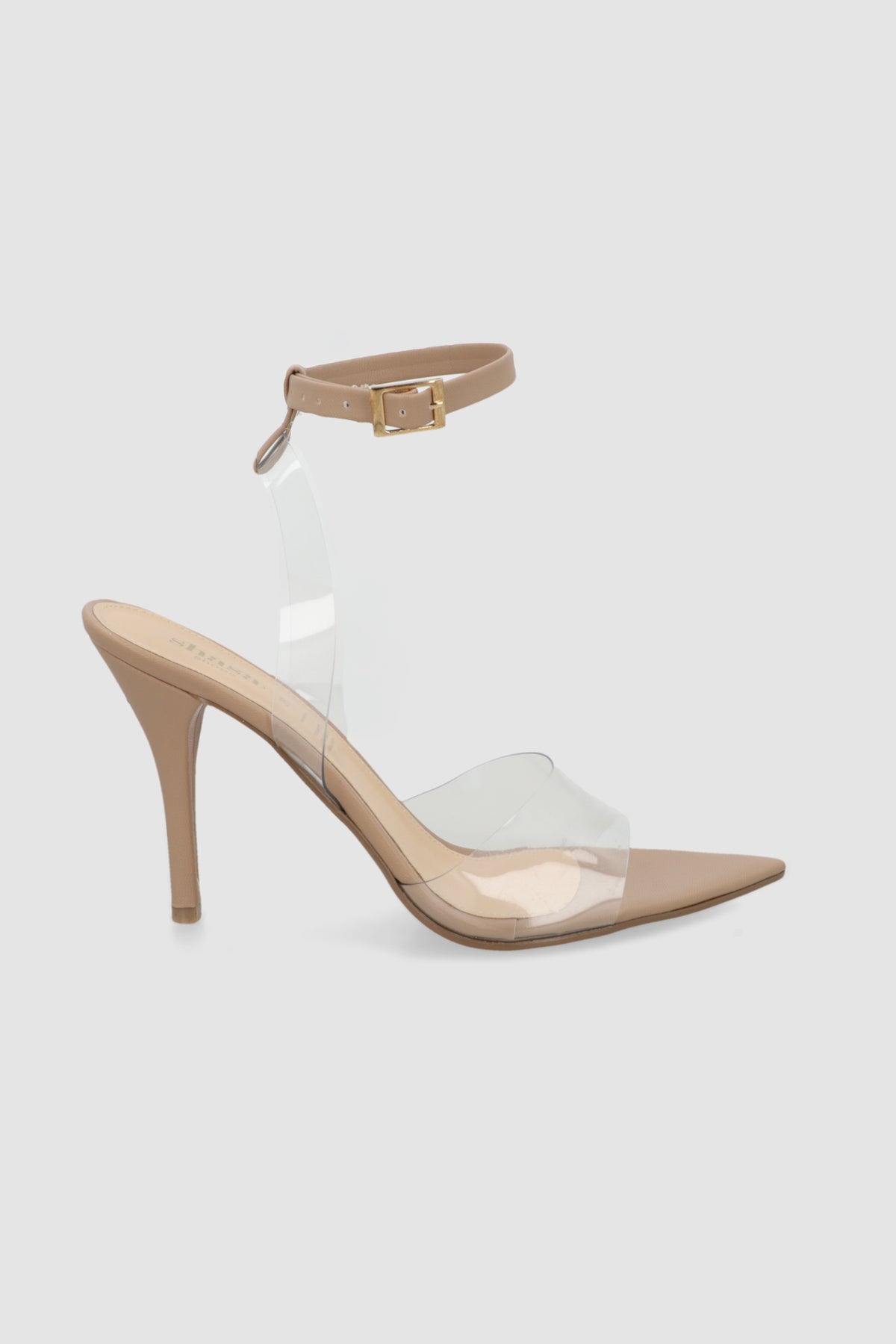 Tacon puntal alto tiras transparentes pulsera NUDE