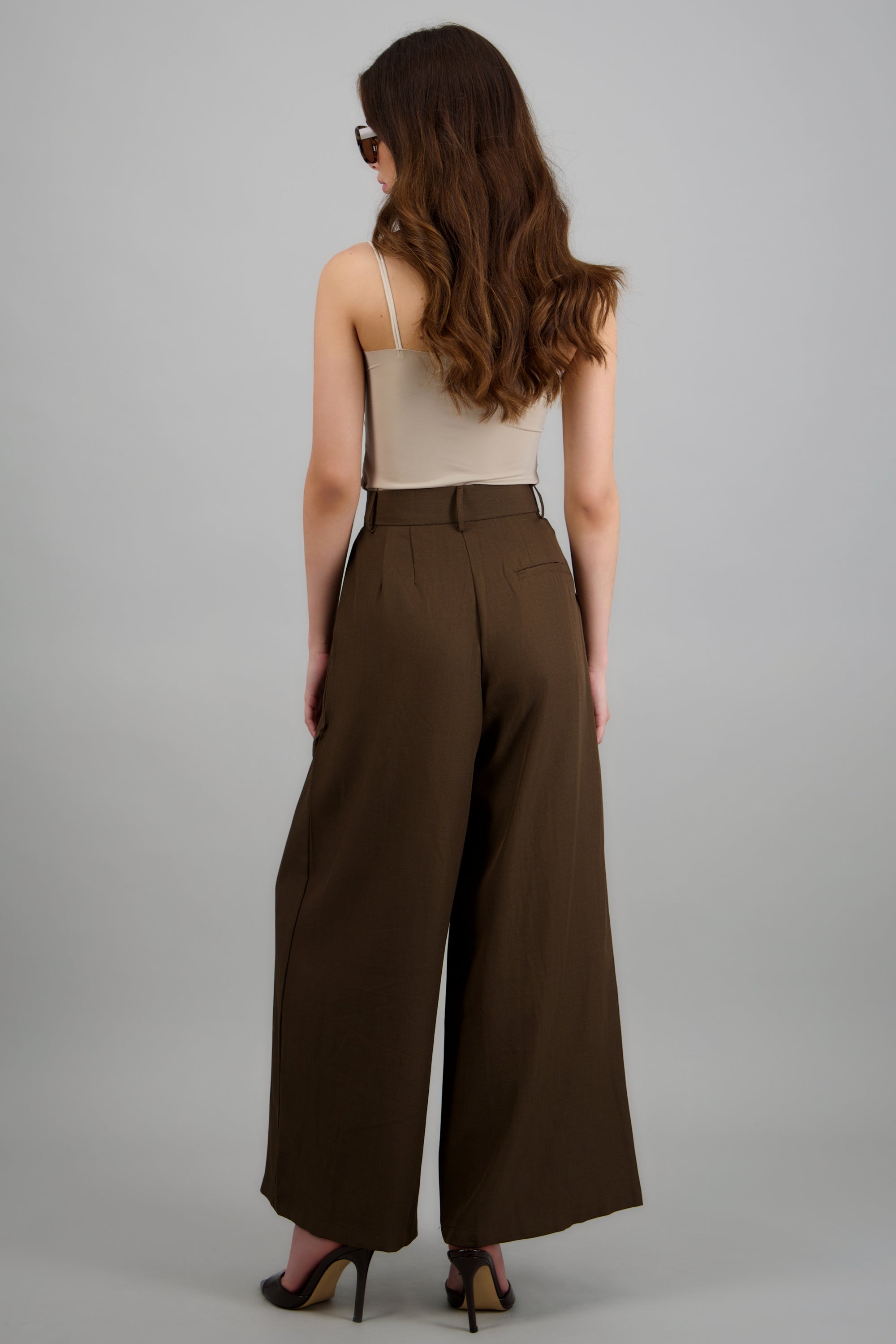 Pantalón de vestir pinzas CHOCOLATE