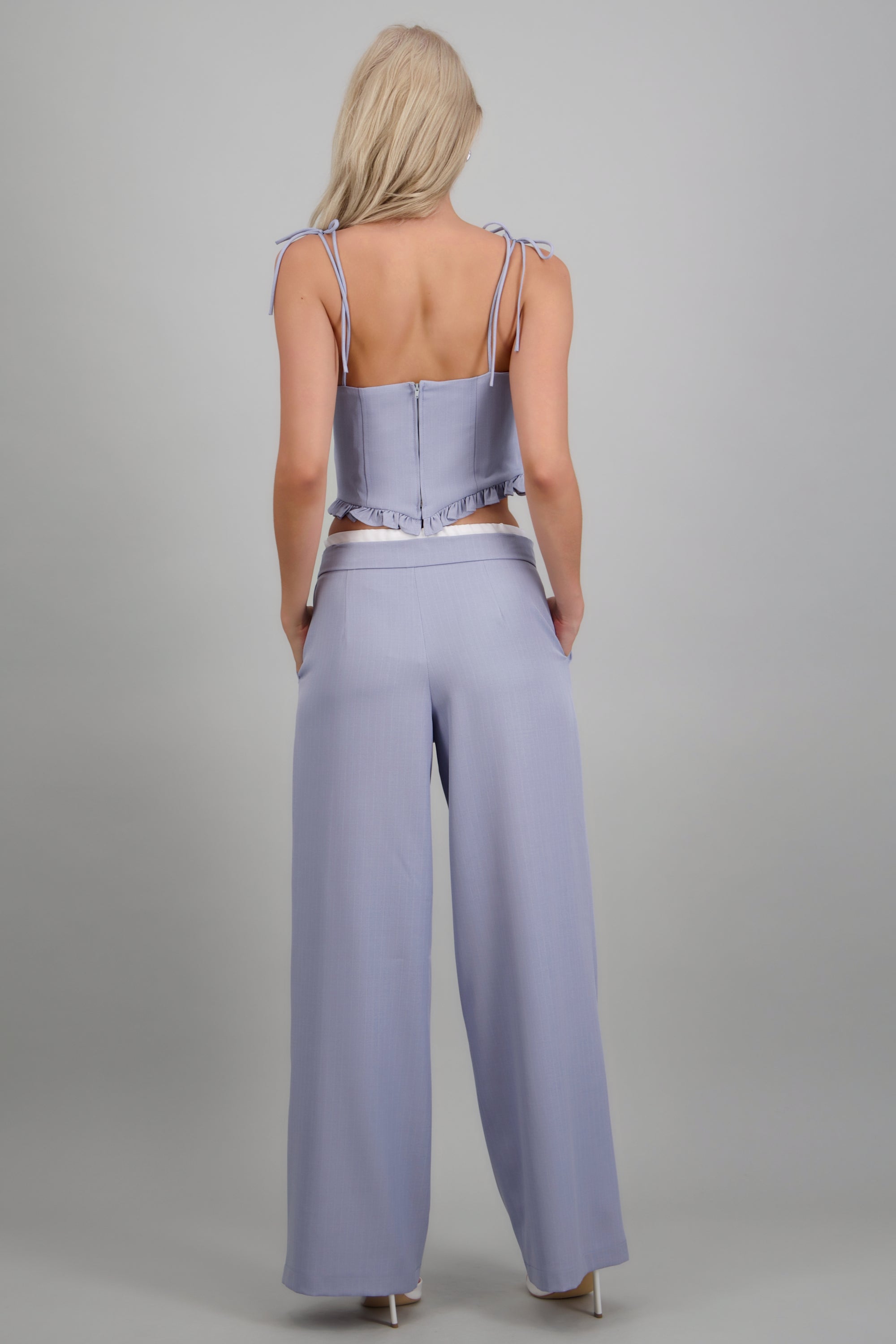 pantalon rayas detalle pretina LAVANDA